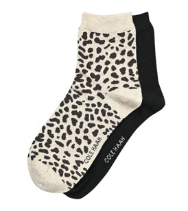 زوجان جوارب قصيرة بنقشة الفهد