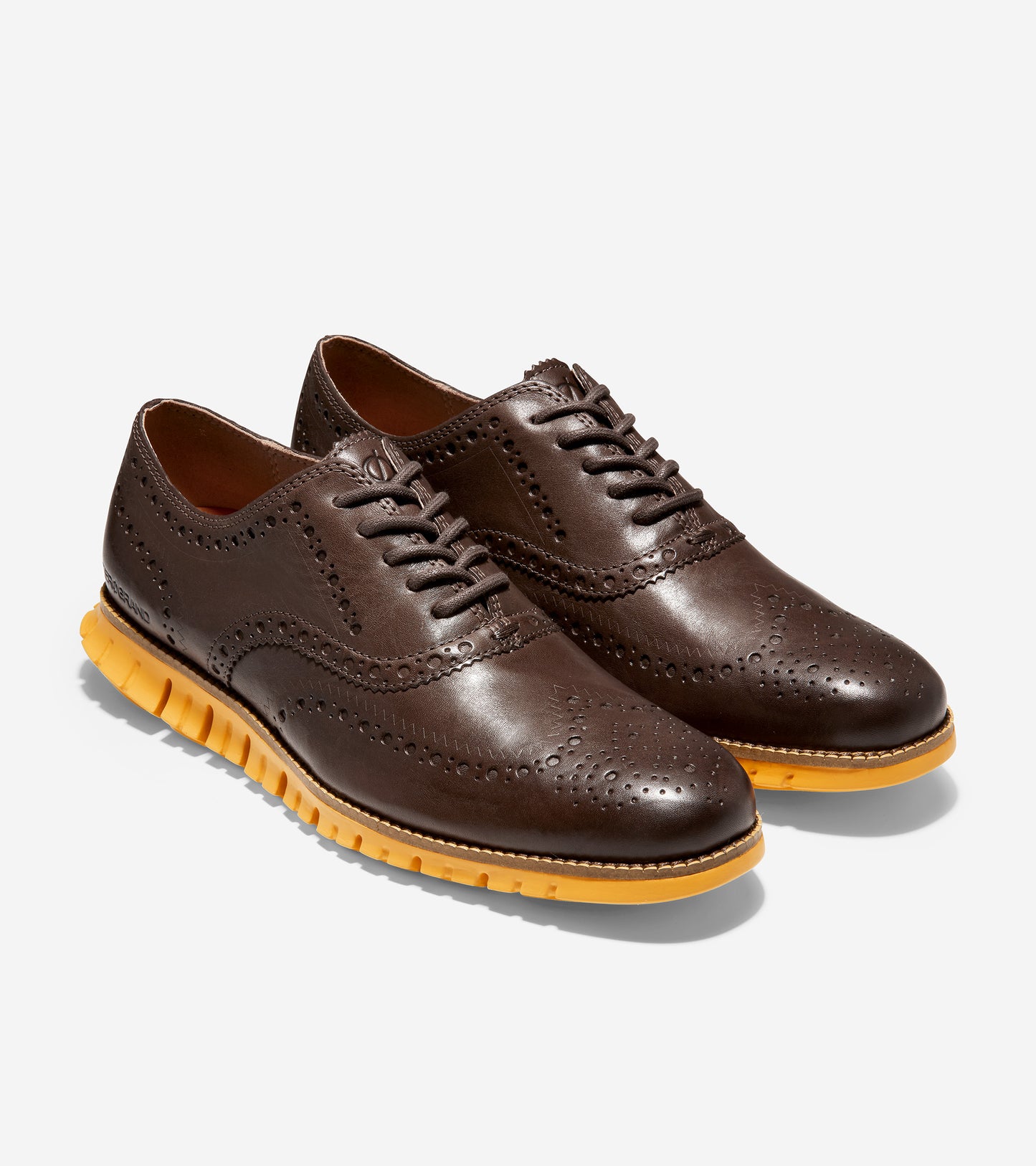 ColeHaan-ZERØGRAND Wingtip Oxford-c31168-Bracken Leather-Golden Rod