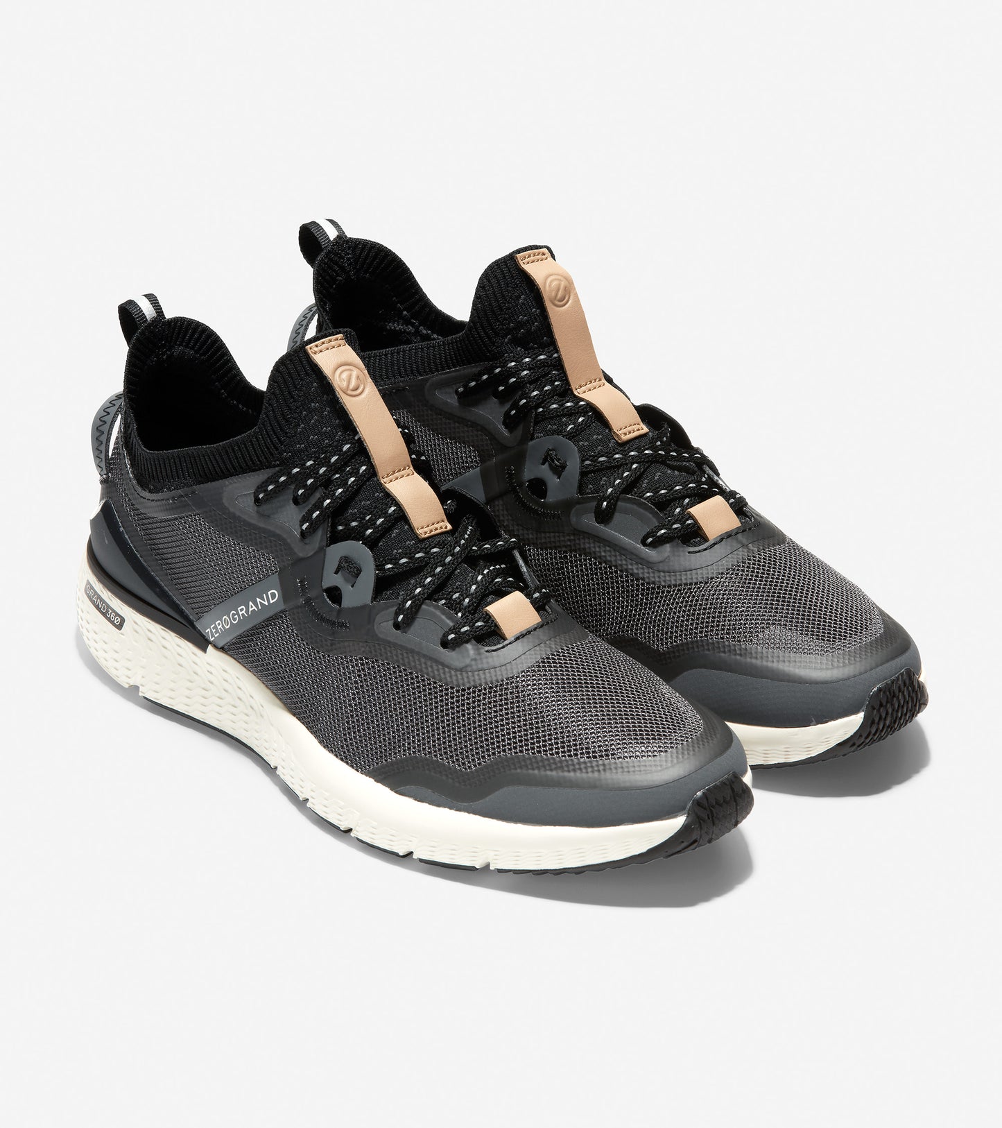 ColeHaan-ZERØGRAND Overtake Running Shoe-c32108-Grey Pinstripe-Black-Ivory