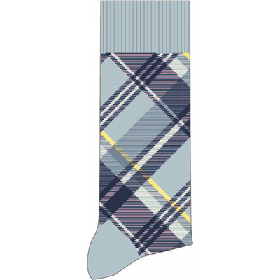 1PK Diagonal Plaid Dress - ML-CHM201DR05001-Celestial Blue