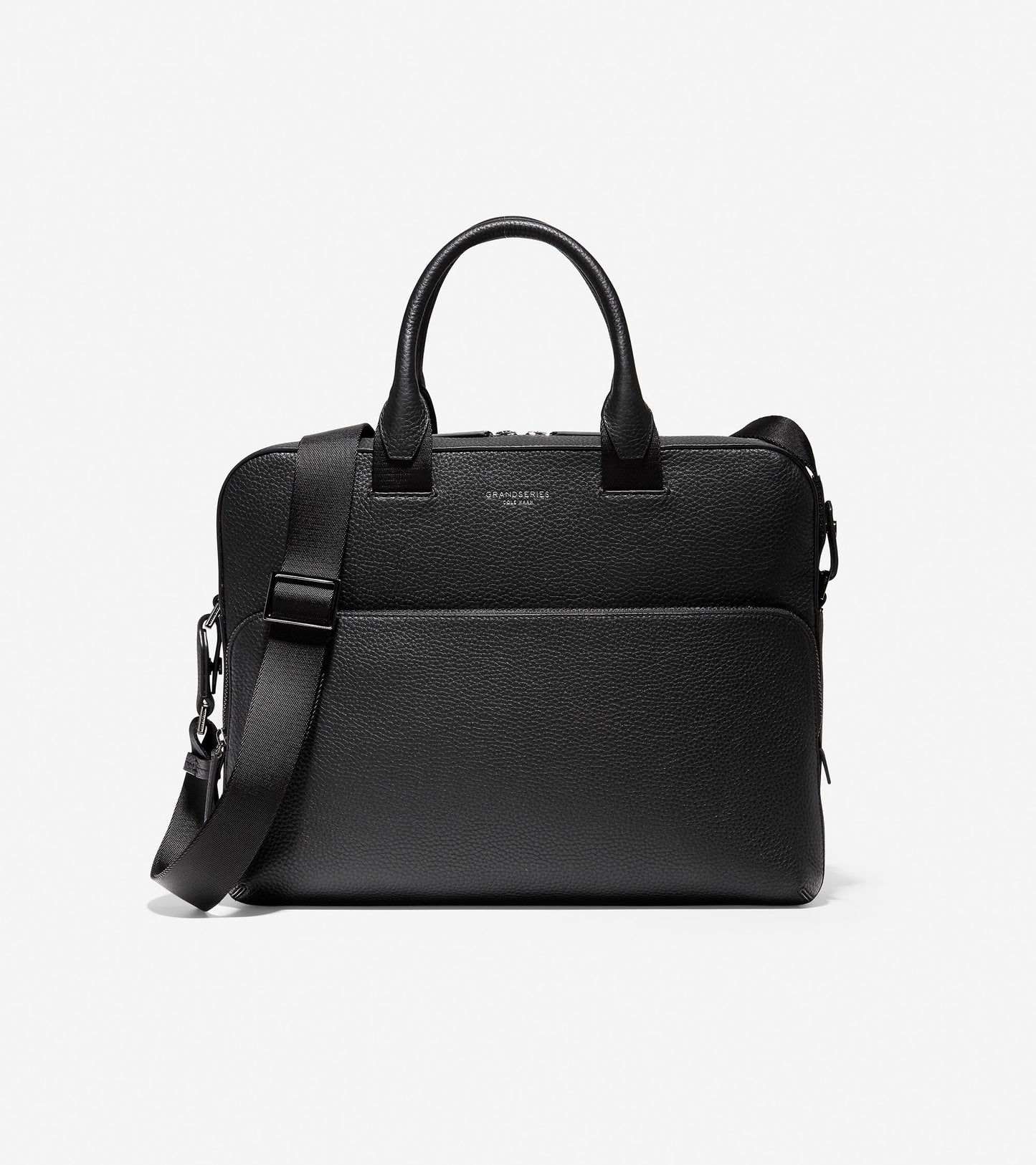ColeHaan-GRANDSERIES Leather Attache-f11314-Black Leather