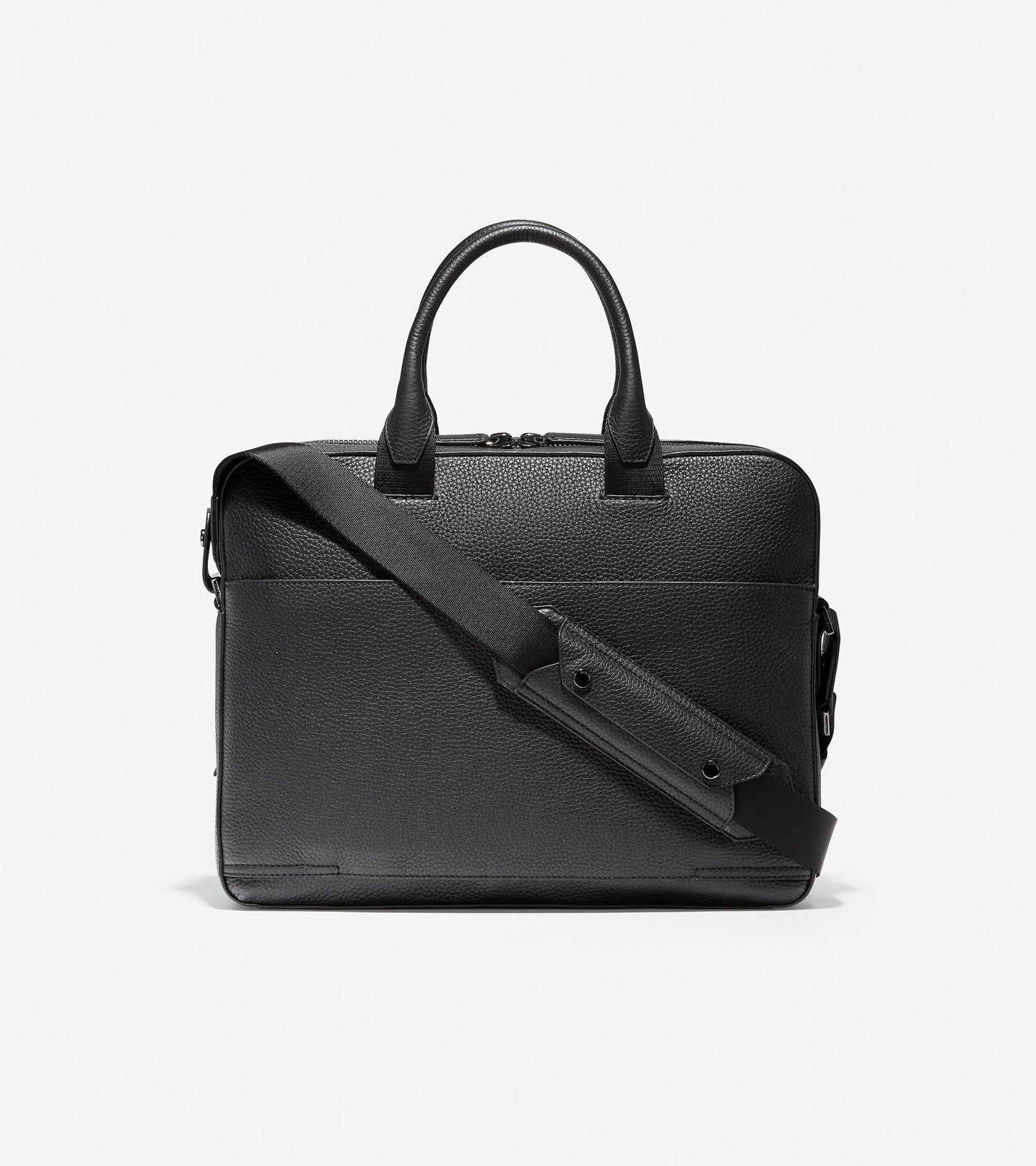 ColeHaan-GRANDSERIES Leather Attache-f11314-Black Leather