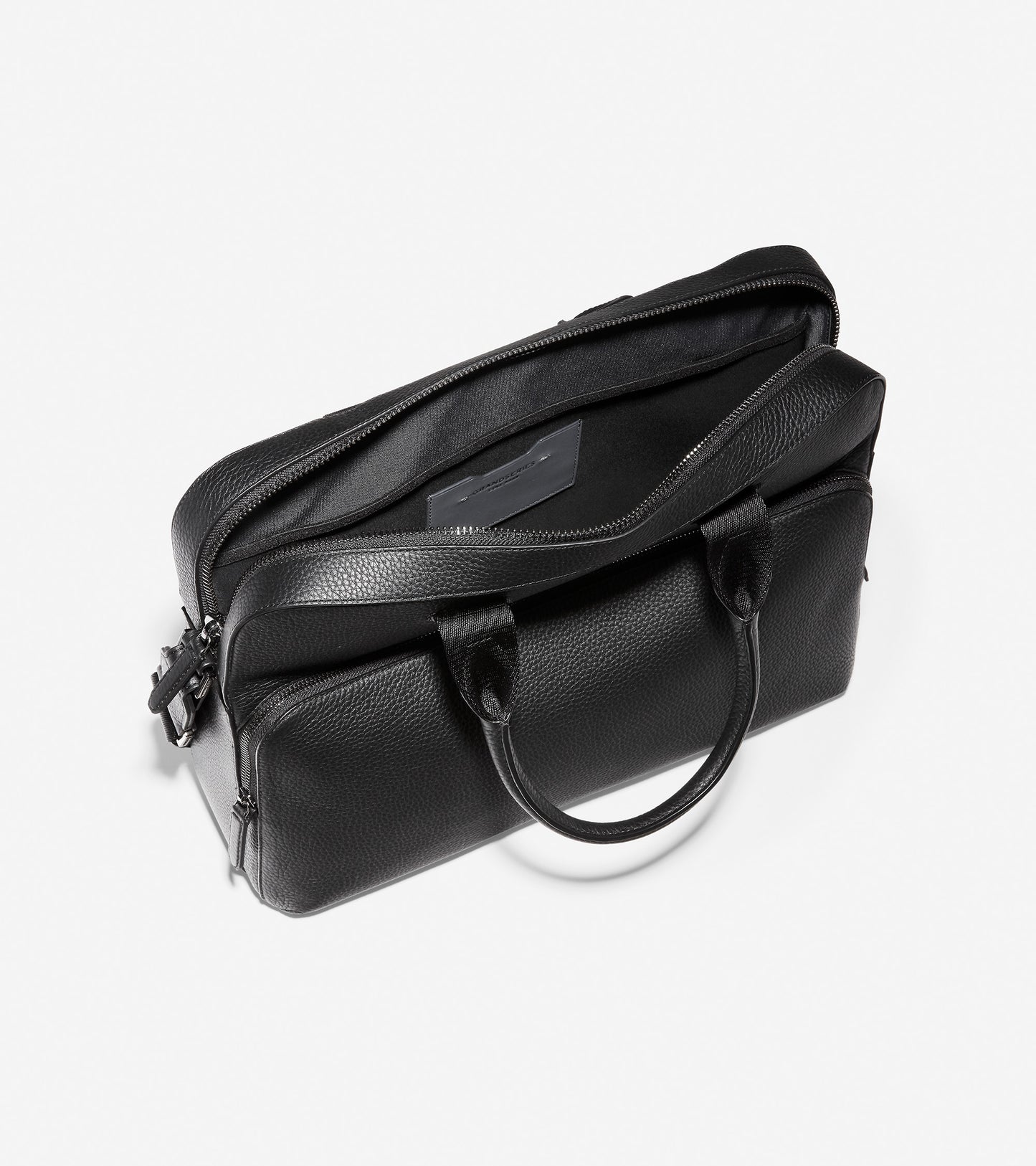 ColeHaan-GRANDSERIES Leather Attache-f11314-Black Leather