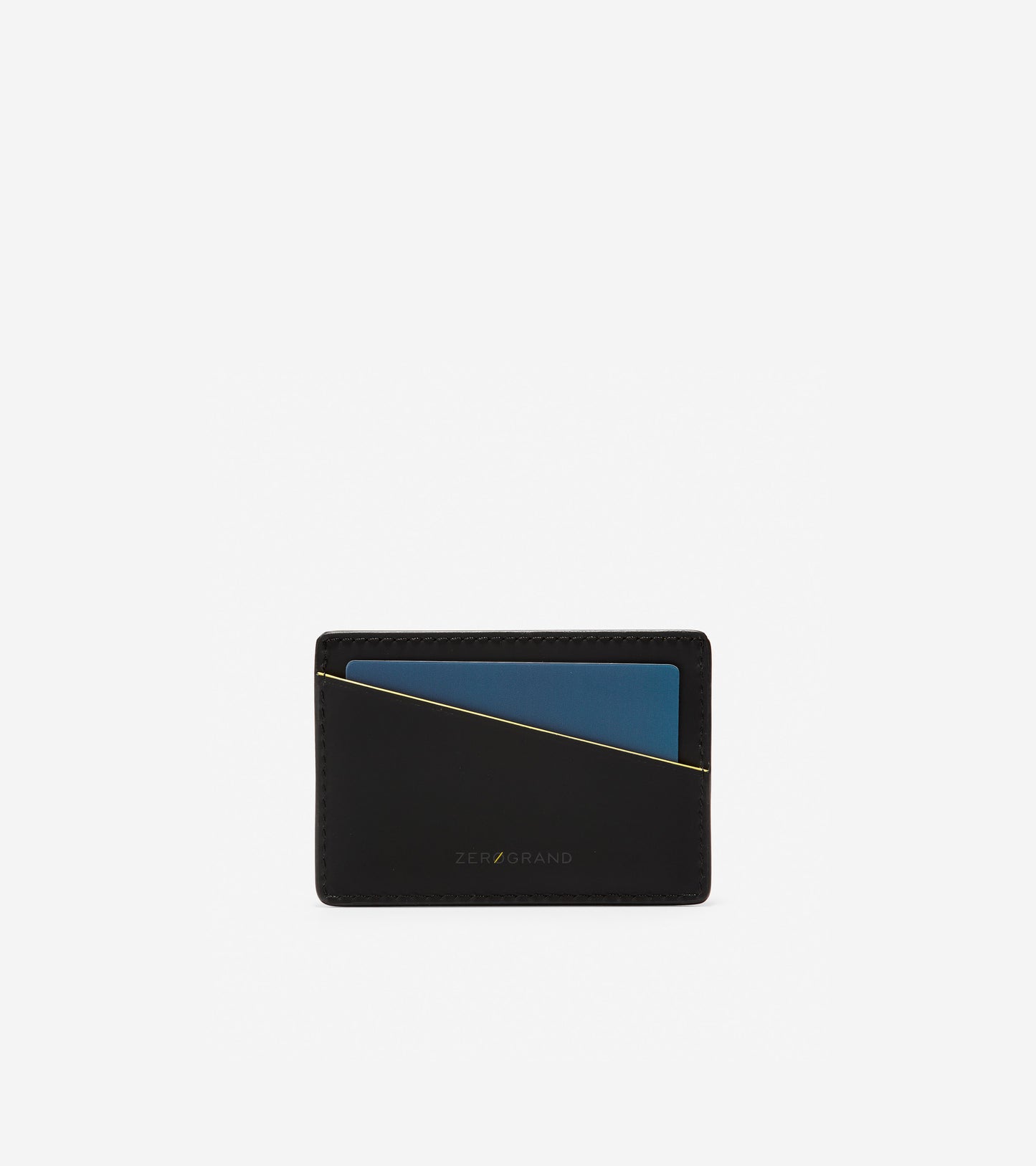 ColeHaan-ZERØGRAND Card Case-f11380-Black-Cyber Yellow