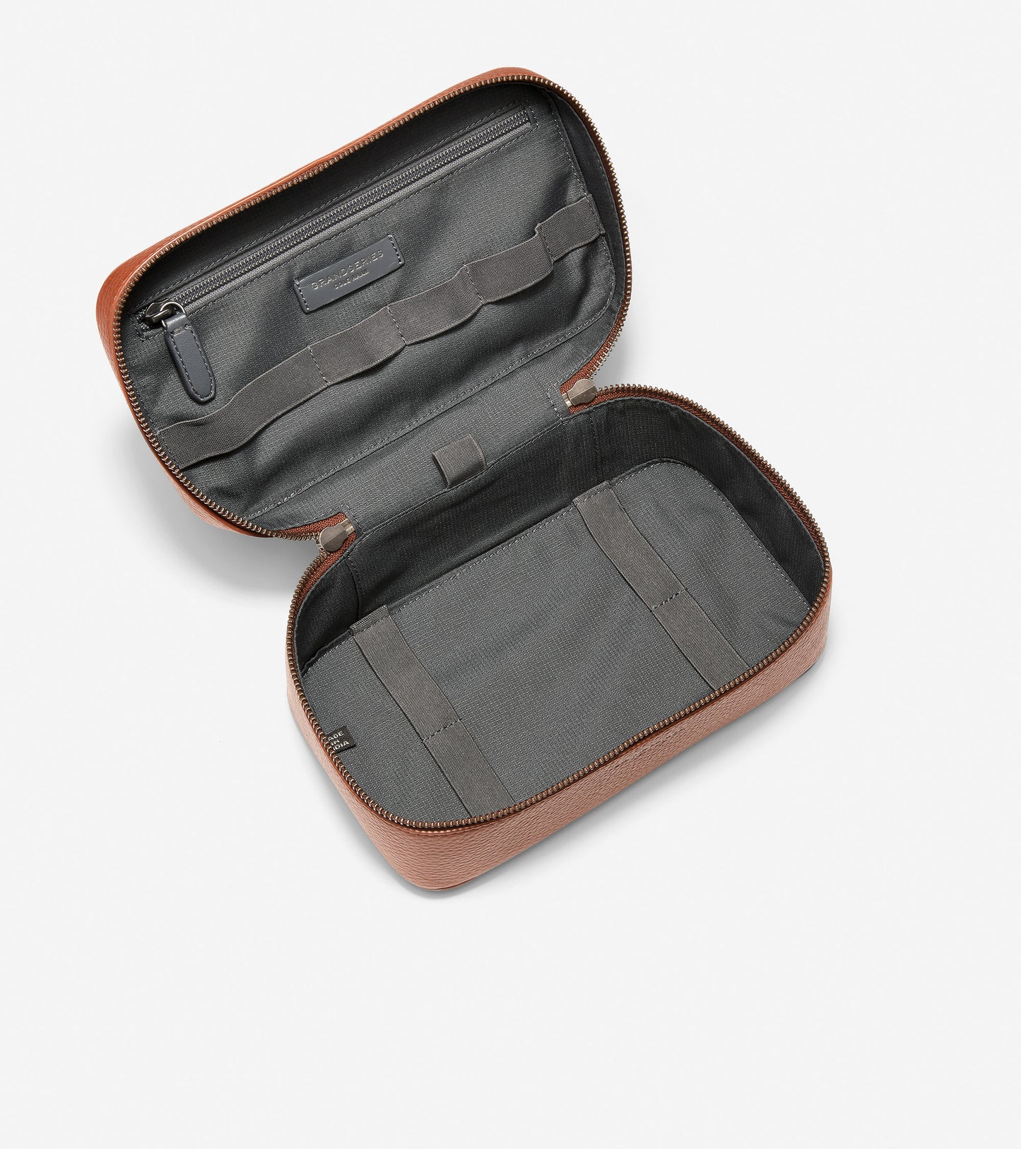 ColeHaan-GRANDSERIES Leather Zip Around Travel Case-f11387-British Tan