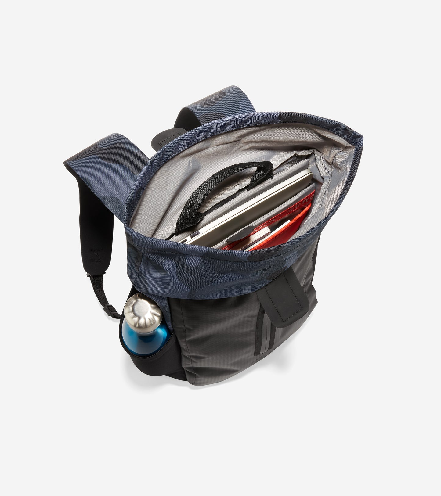 f12092-ZERØGRAND Roll Top Backpack-Midnight Camo