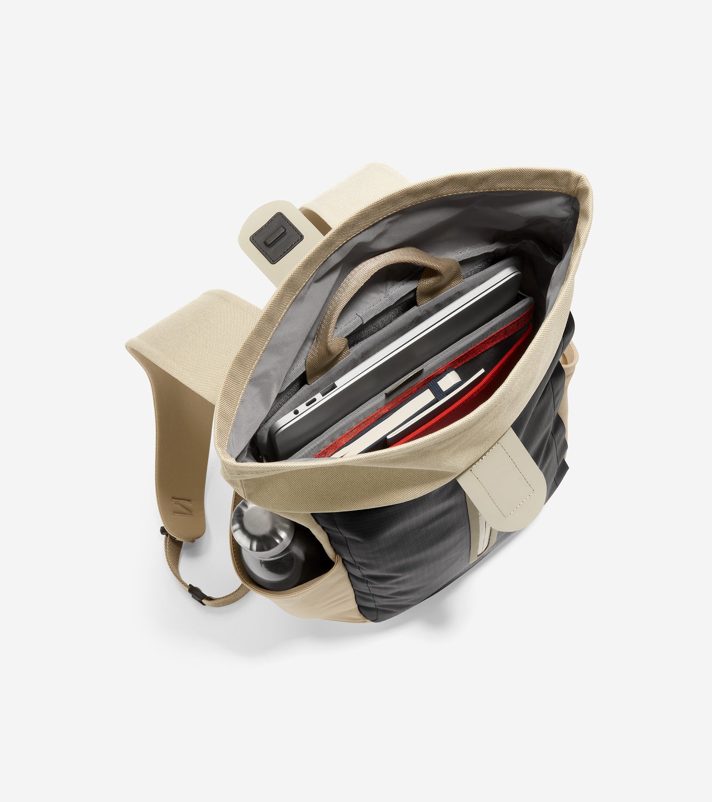 f12114-ZERØGRAND Roll Top Backpack-Safari