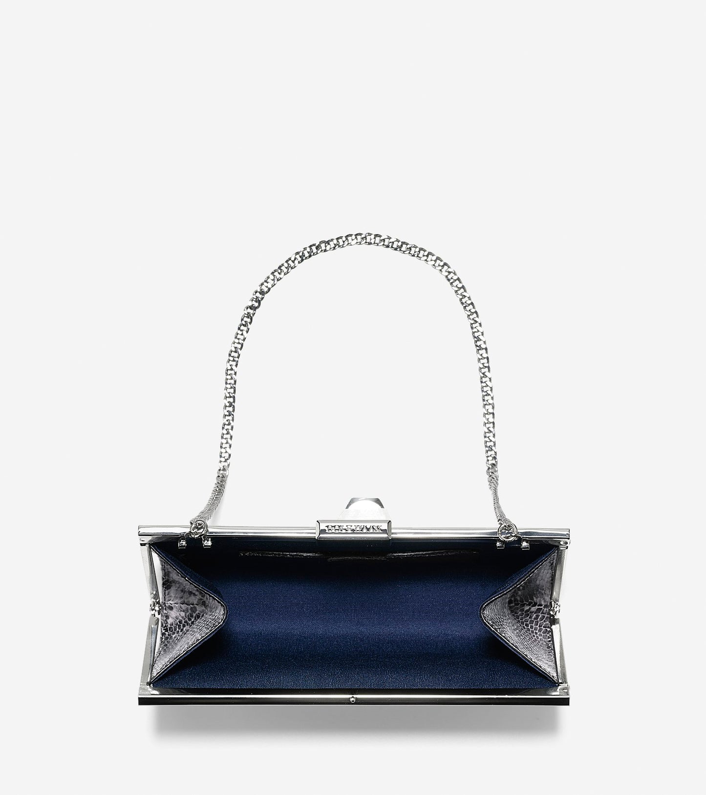ColeHaan-Sybil Chain Clutch-h00171-Black-grey Snake Print