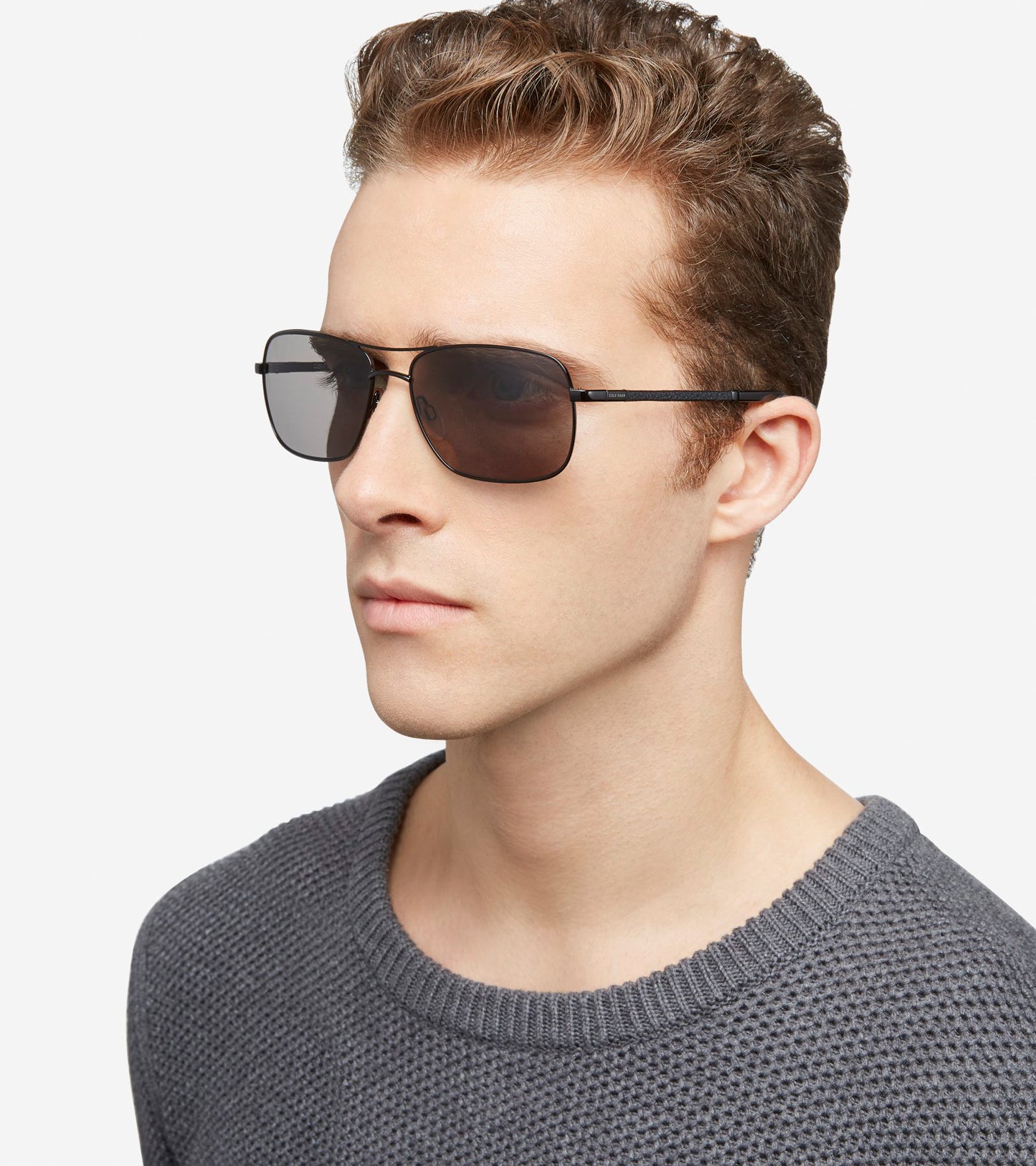 ColeHaan-Metal Pilot Sunglasses-sg1003-Dark Gunmetal