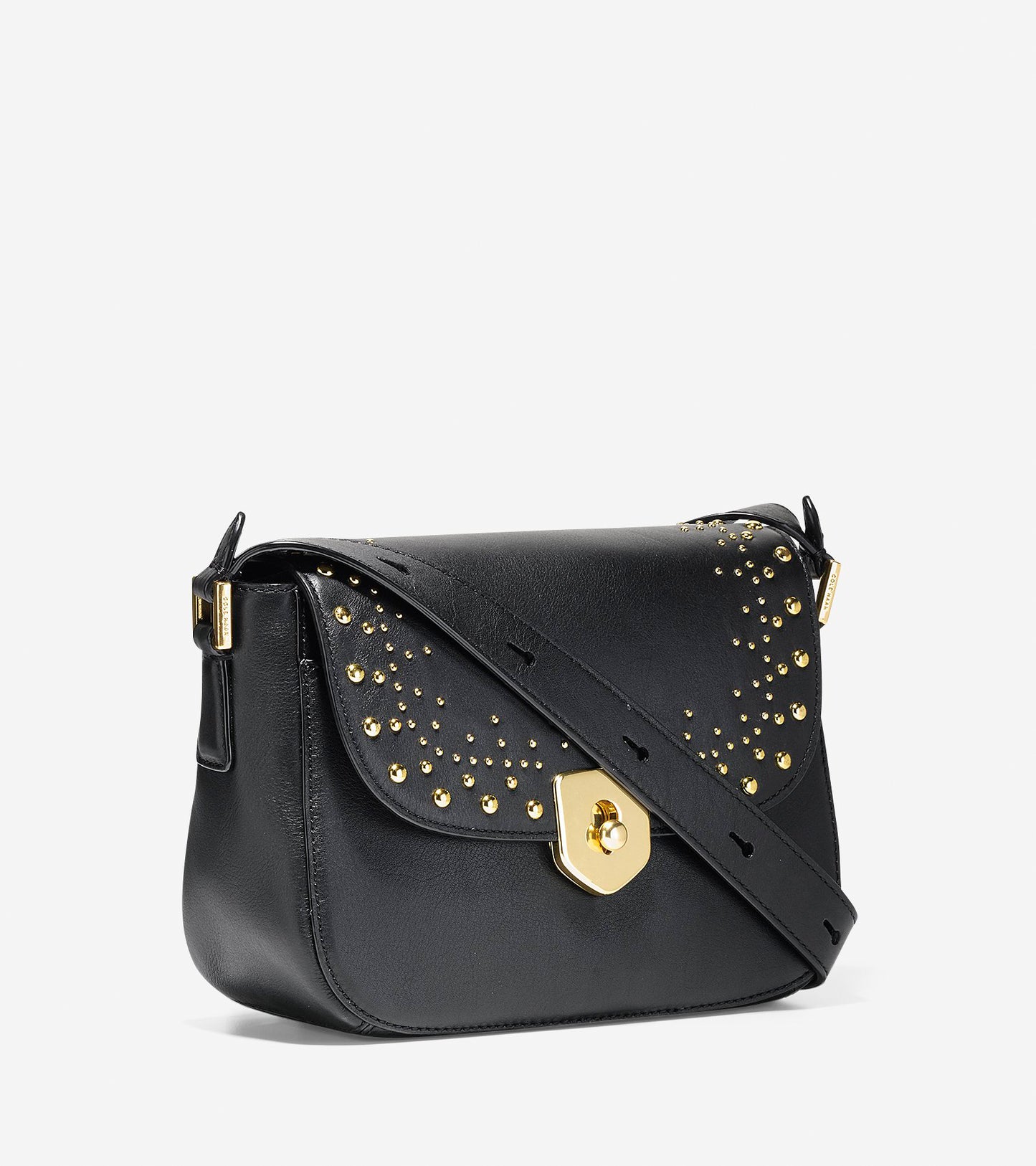 ColeHaan-Marli Studded Mini Saddle Bag-u02938-Black