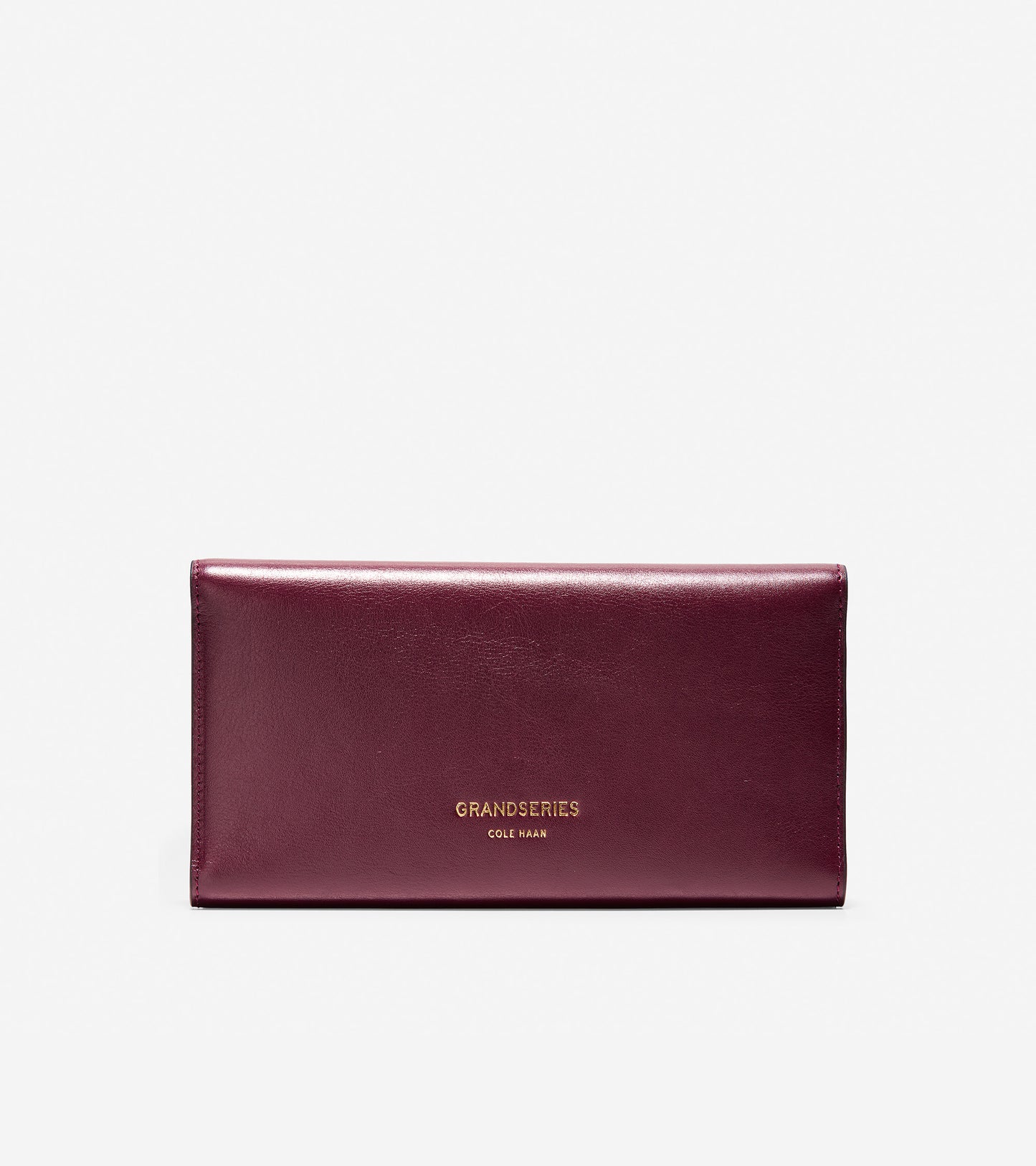 ColeHaan-GRANDSERIES Flap Trifold Envelope Wallet-u04223-Burgundy