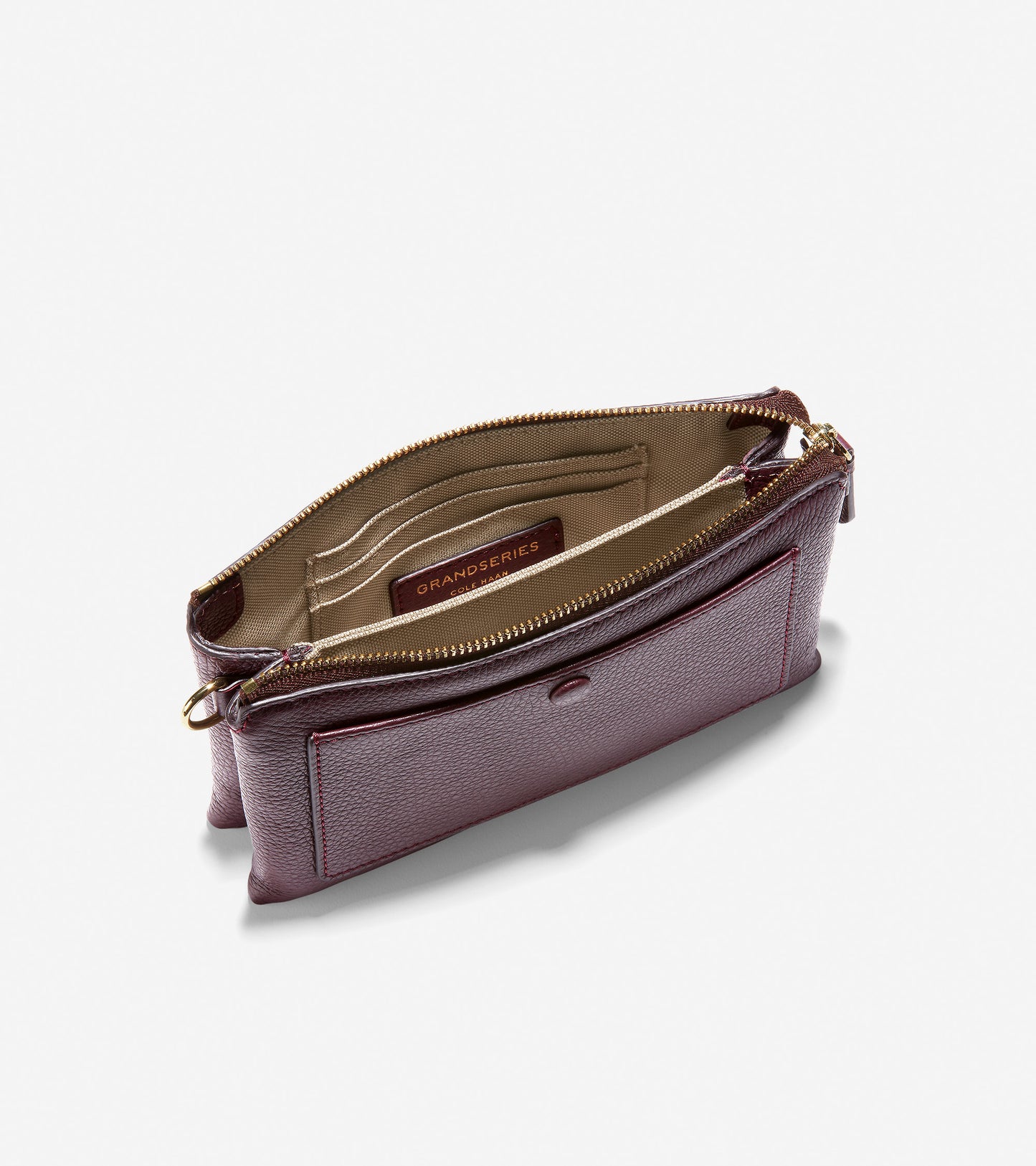 ColeHaan-GRANDSERIES Double Gusset Pouch-u04228-Burgundy