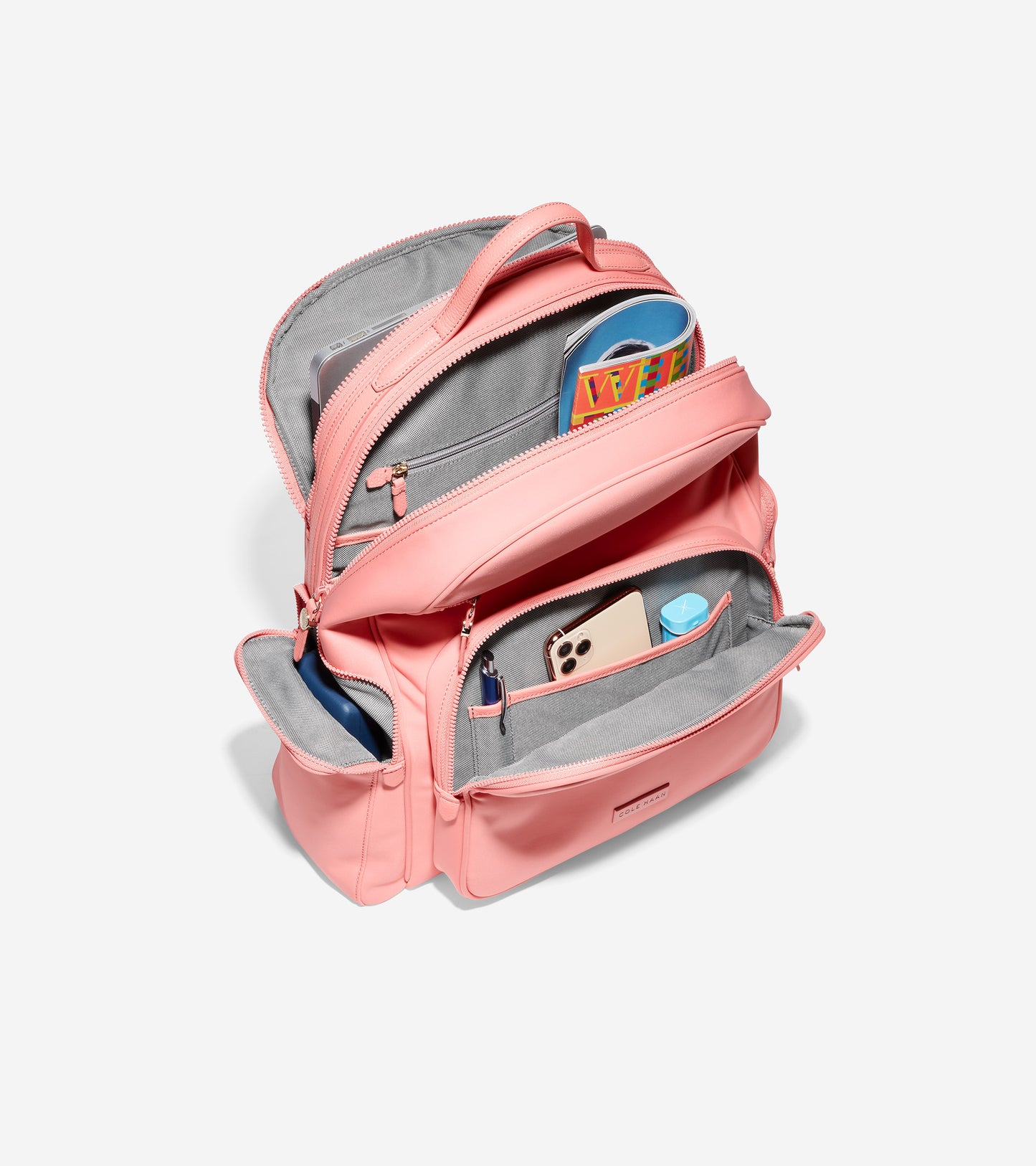 ColeHaan-Grand Ambition Travel Backpack-u04331-Burnt Coral Neoprene