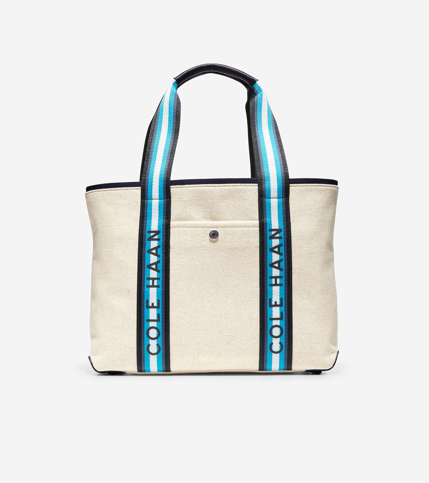 ColeHaan-Summer Canvas Tote Bag-u04369-Natural Canvas-Navy