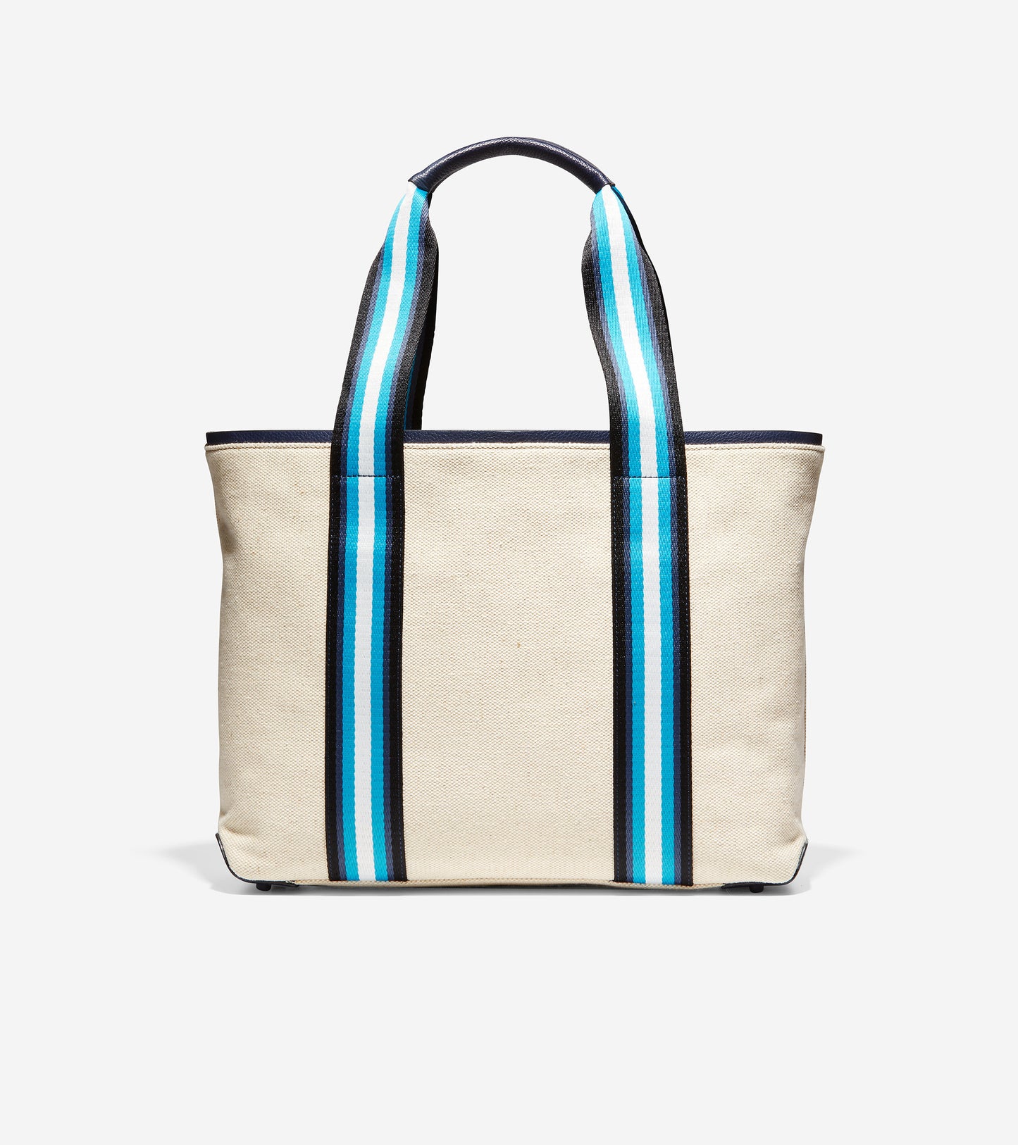 ColeHaan-Summer Canvas Tote Bag-u04369-Natural Canvas-Navy