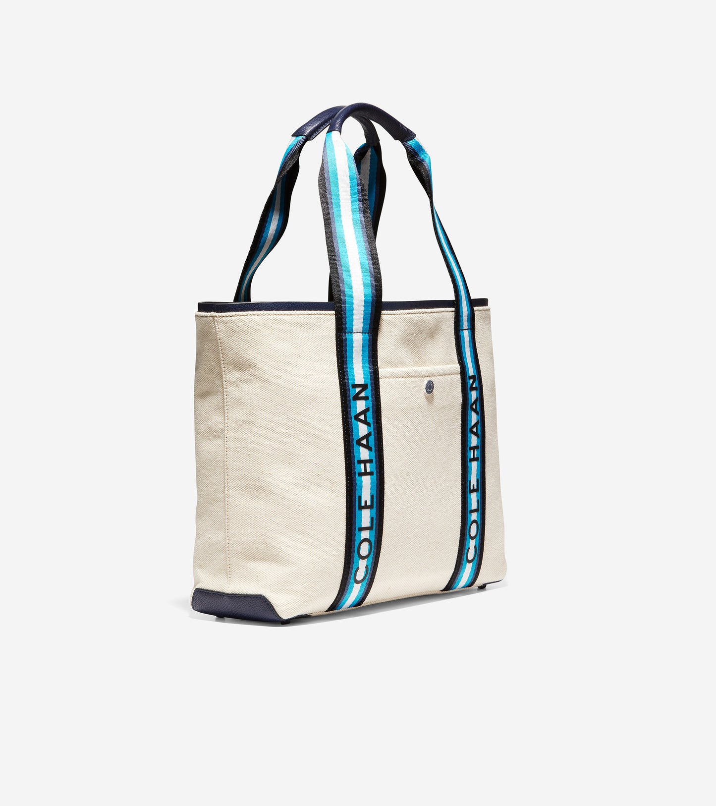 ColeHaan-Summer Canvas Tote Bag-u04369-Natural Canvas-Navy