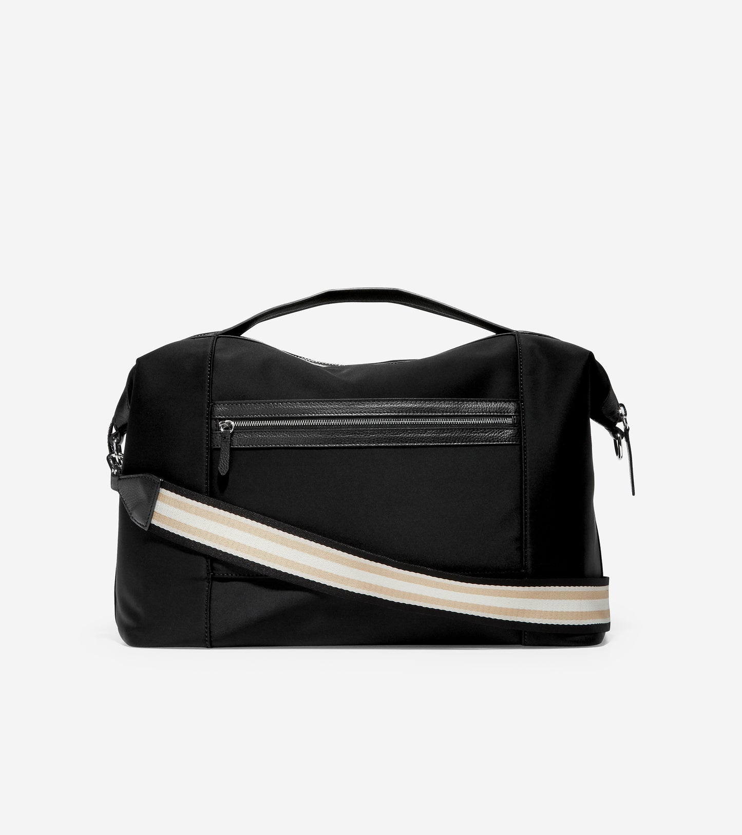 ColeHaan-Grand Ambition Weekender Duffle Bag-u04379-Black Neoprene-Ivory