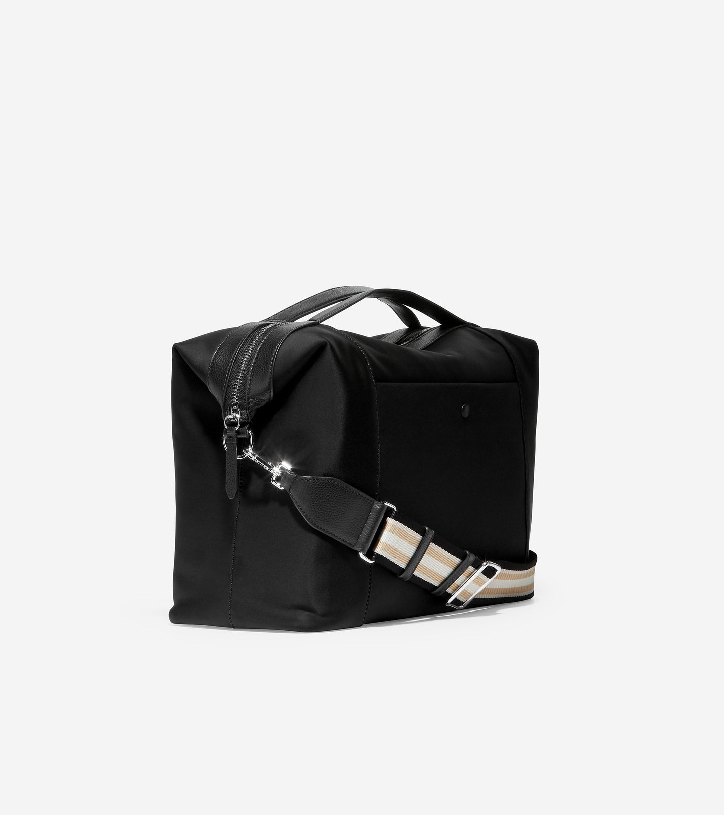 ColeHaan-Grand Ambition Weekender Duffle Bag-u04379-Black Neoprene-Ivory