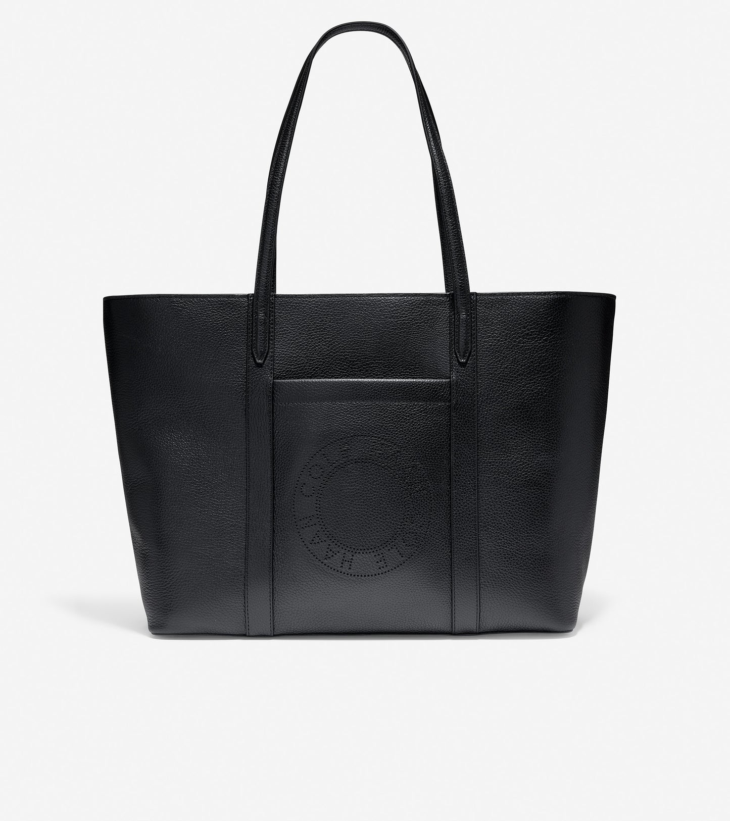 ColeHaan-Leather Zip Top Tote-u04432-Black
