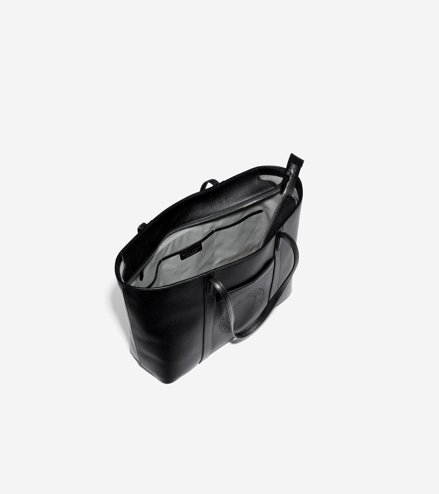 ColeHaan-Leather Zip Top Tote-u04432-Black