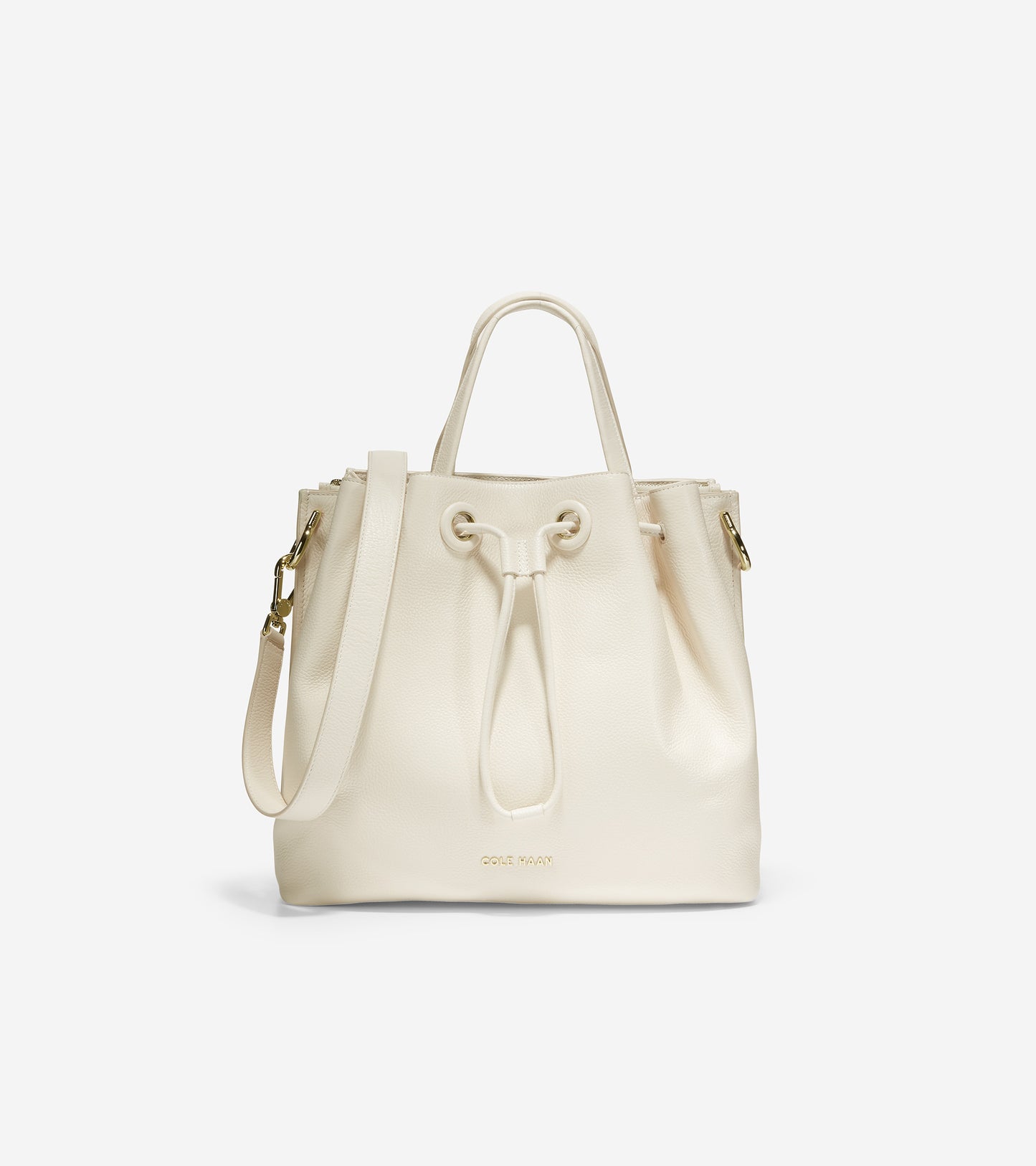 ColeHaan-Leather Bucket Bag-u04439-Ivory
