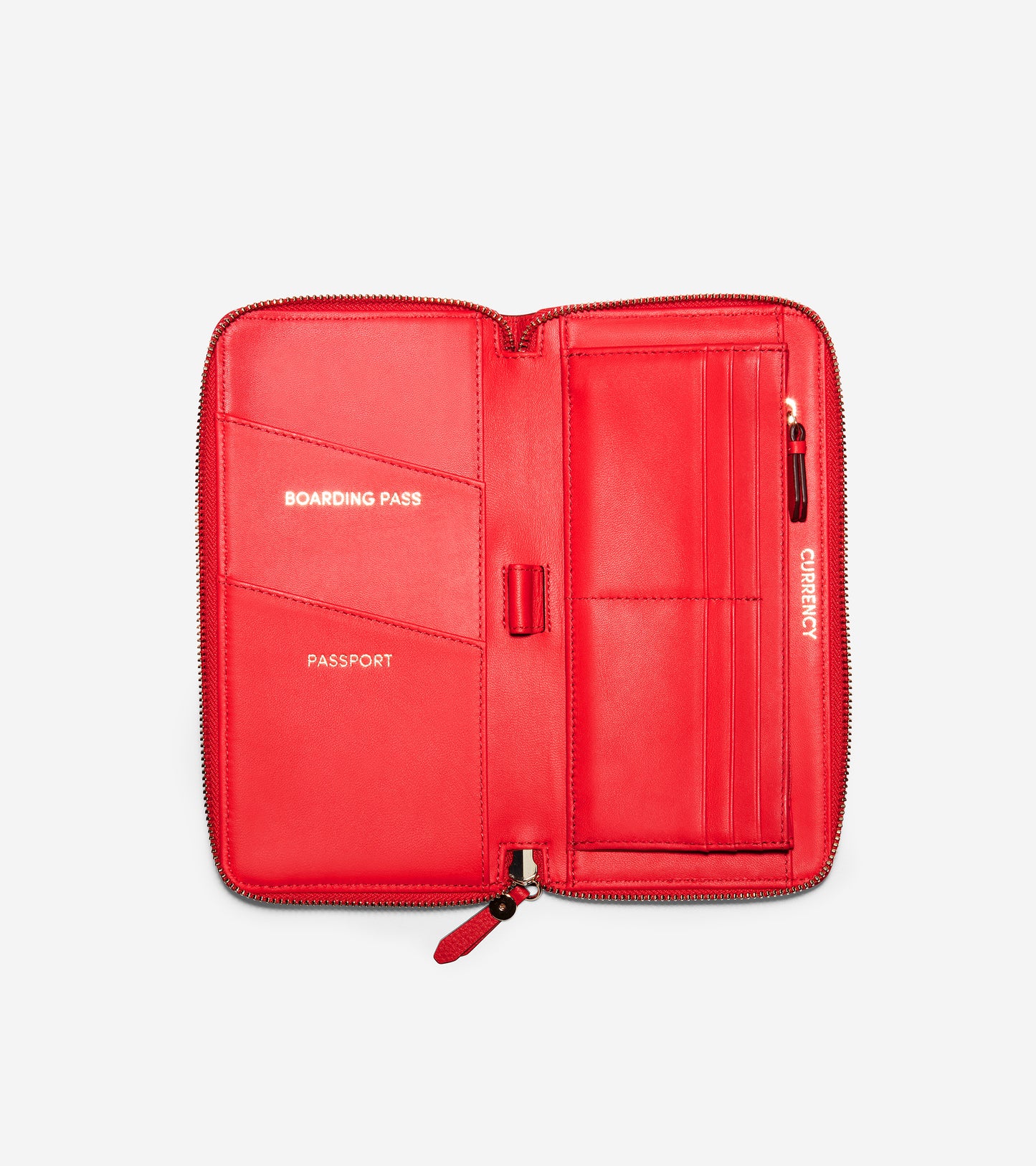 ColeHaan-GRANDSERIES Travel Wallet-u04471-Flame Scarlet Leather