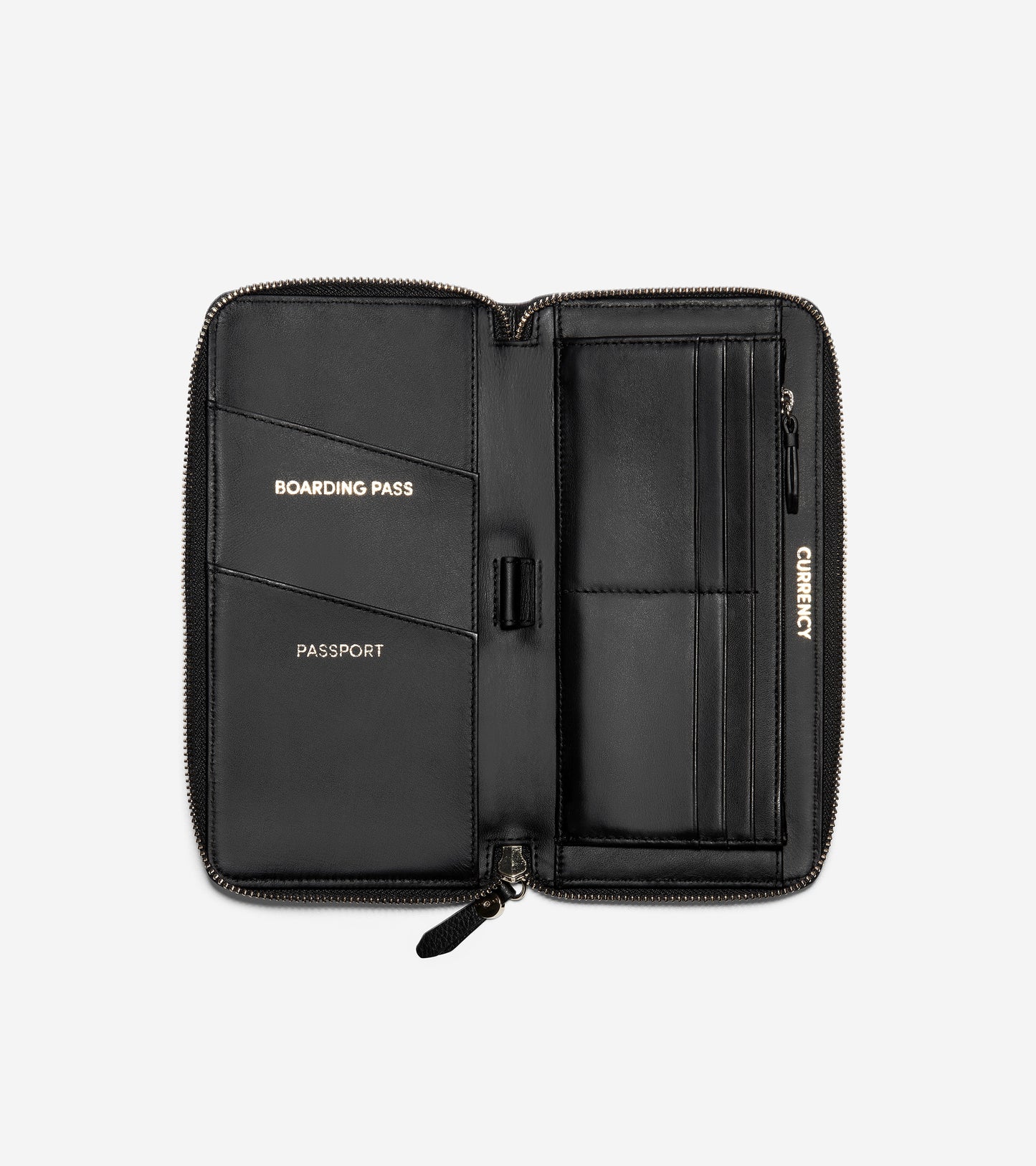 ColeHaan-GRANDSERIES Travel Wallet-u04472-Black Leather