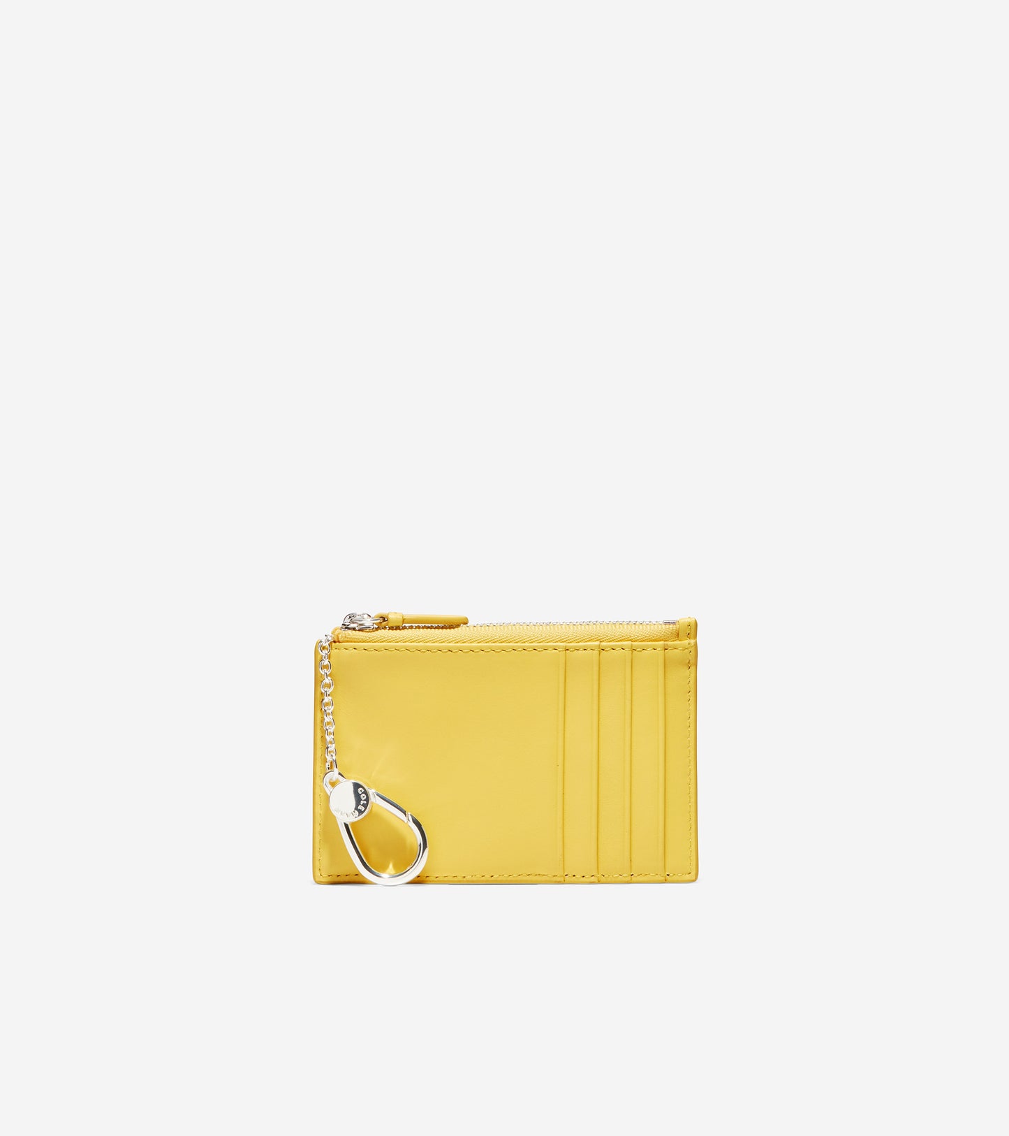 ColeHaan-GRANDSERIES Card Case with Zip-u04482-Lemon Drop Leather