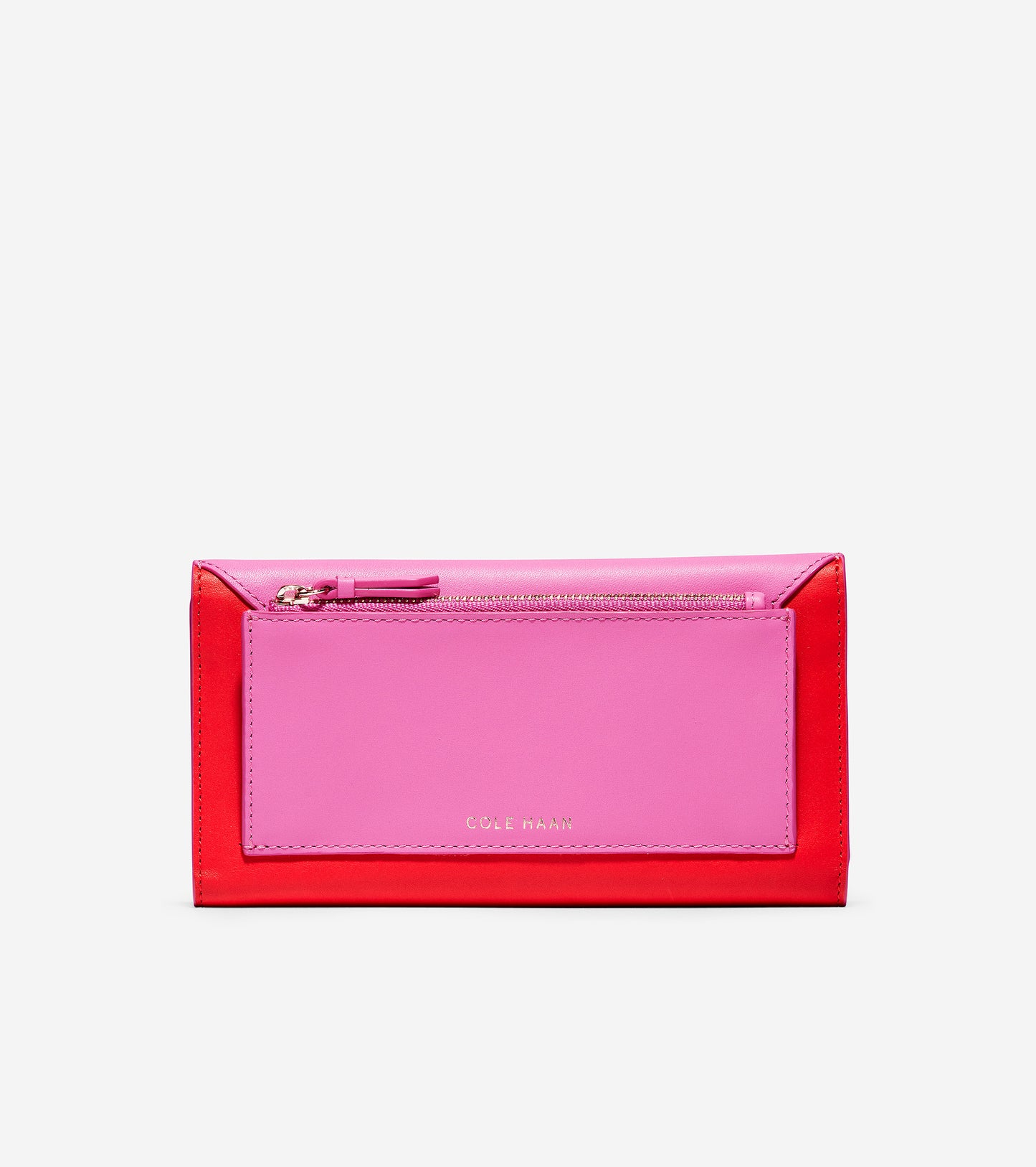 ColeHaan-GRANDSERIES Flap Wallet-u04493-Fuchsia-Red Leather