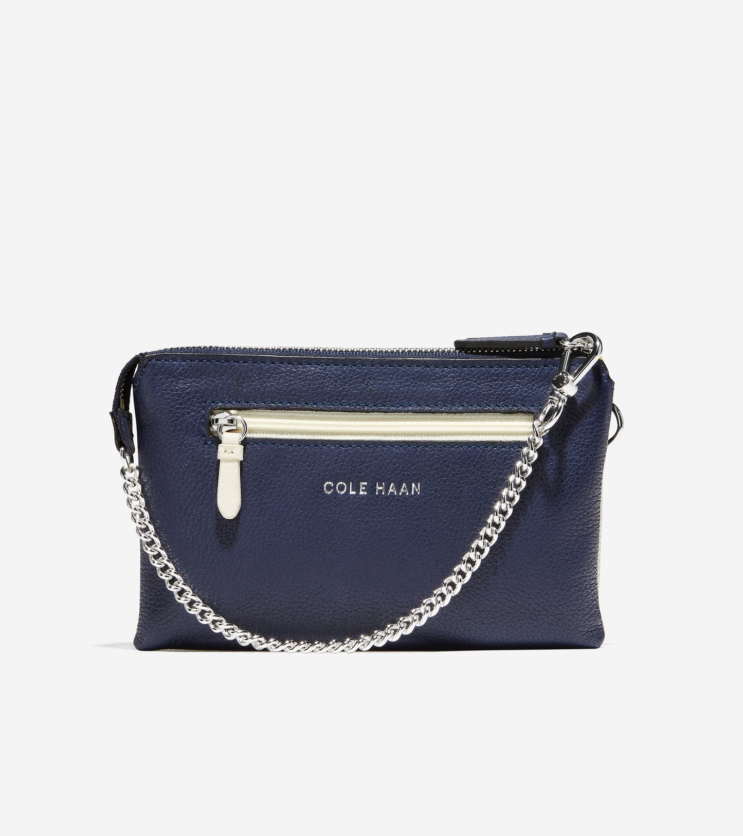 ColeHaan-GRANDSERIES Double Gusset Pouch-u04495-Navy-Lemon Drop-Ivory