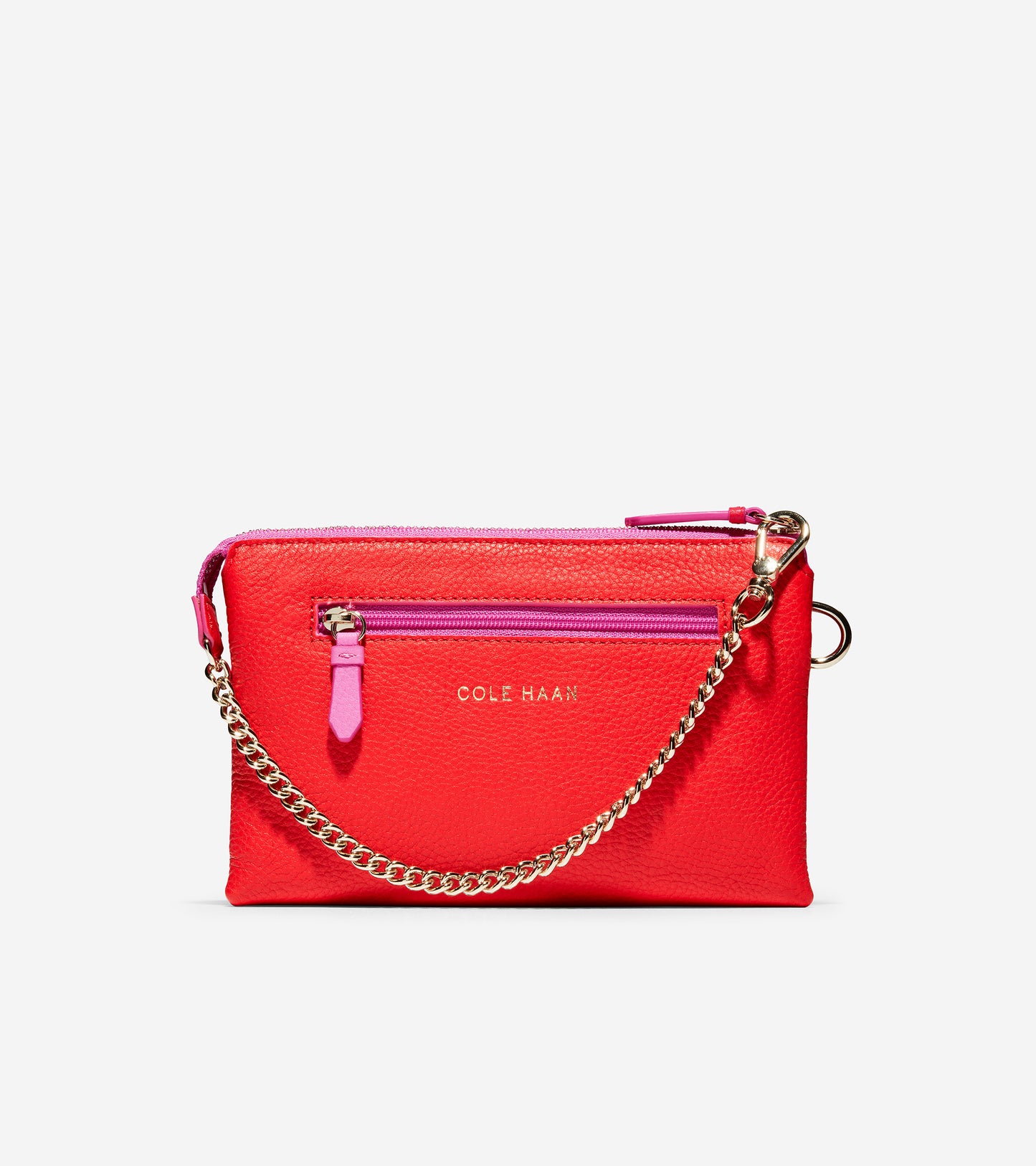 ColeHaan-GRANDSERIES Double Gusset Pouch-u04496-Fuchsia-Red