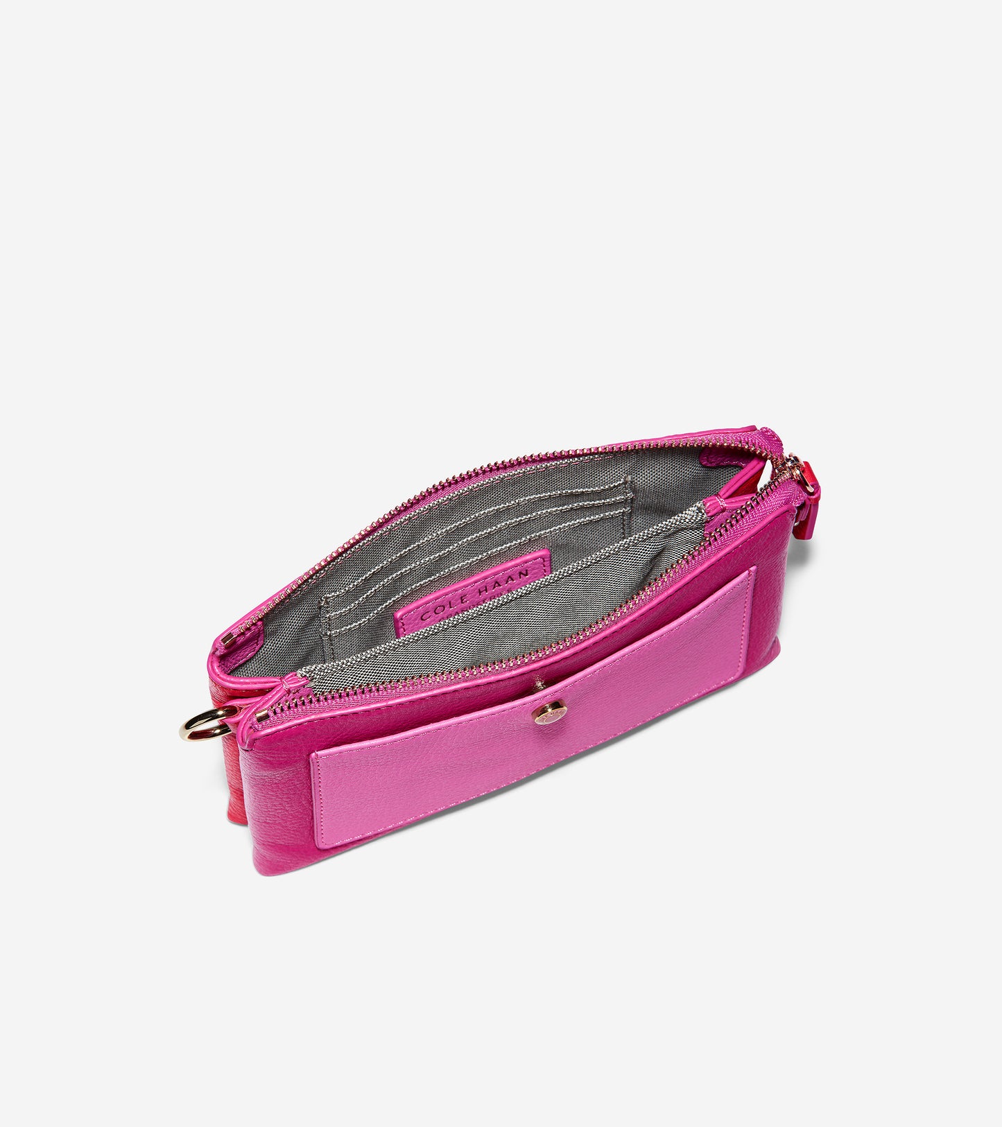 ColeHaan-GRANDSERIES Double Gusset Pouch-u04496-Fuchsia-Red