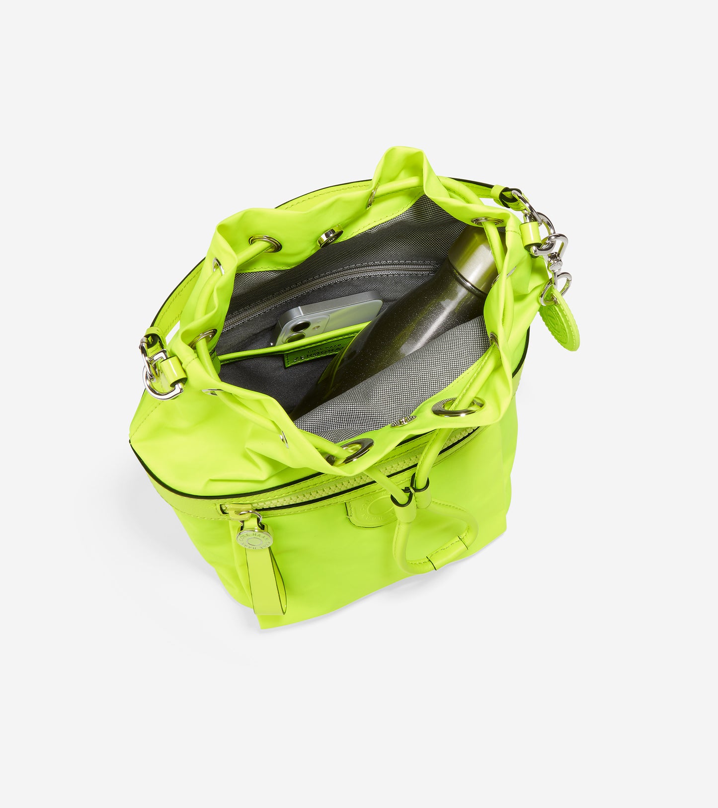 ColeHaan-Nylon Drawstring Crossbody-u05145-Safety Yellow