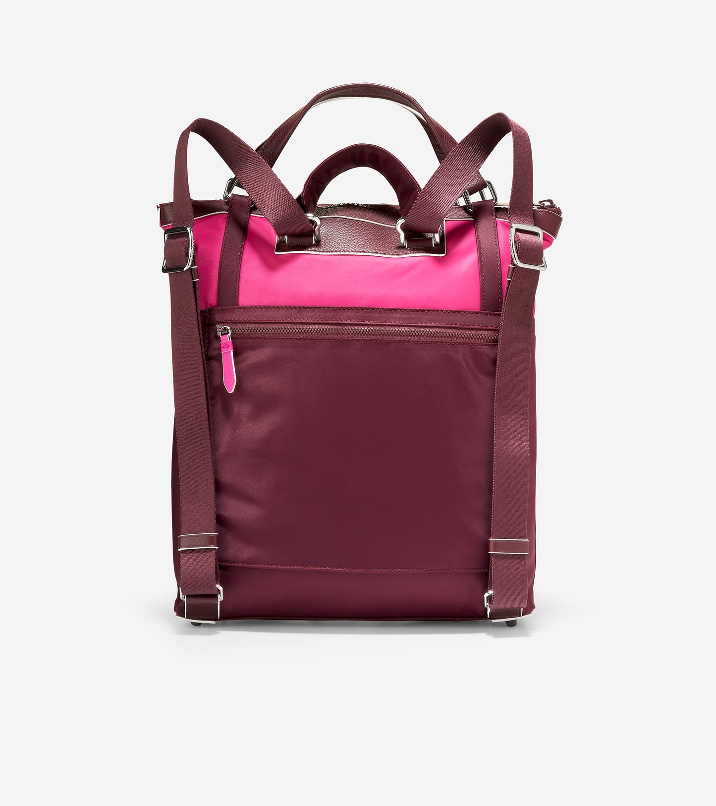 u05592-Nylon Convertible Backpack-Black Garnet