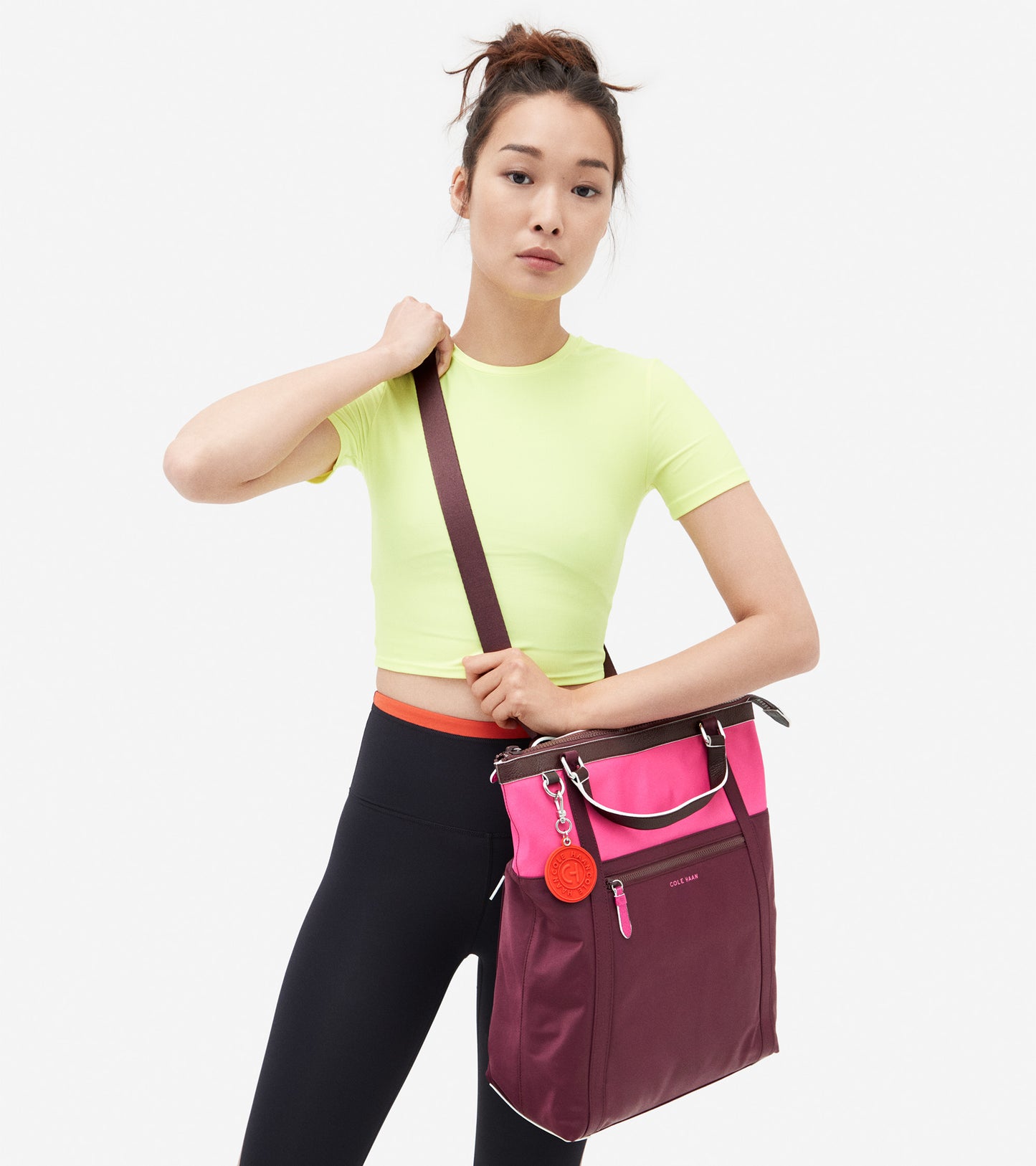 u05592-Nylon Convertible Backpack-Black Garnet