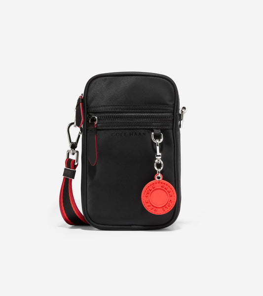 u05594-Nylon Cell Phone Crossbody-Black