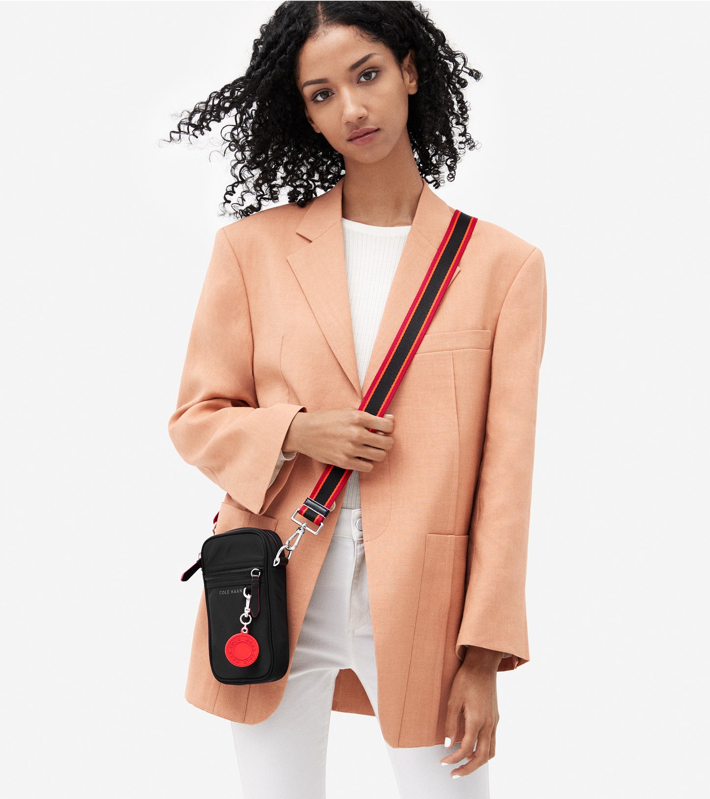 u05594-Nylon Cell Phone Crossbody-Black