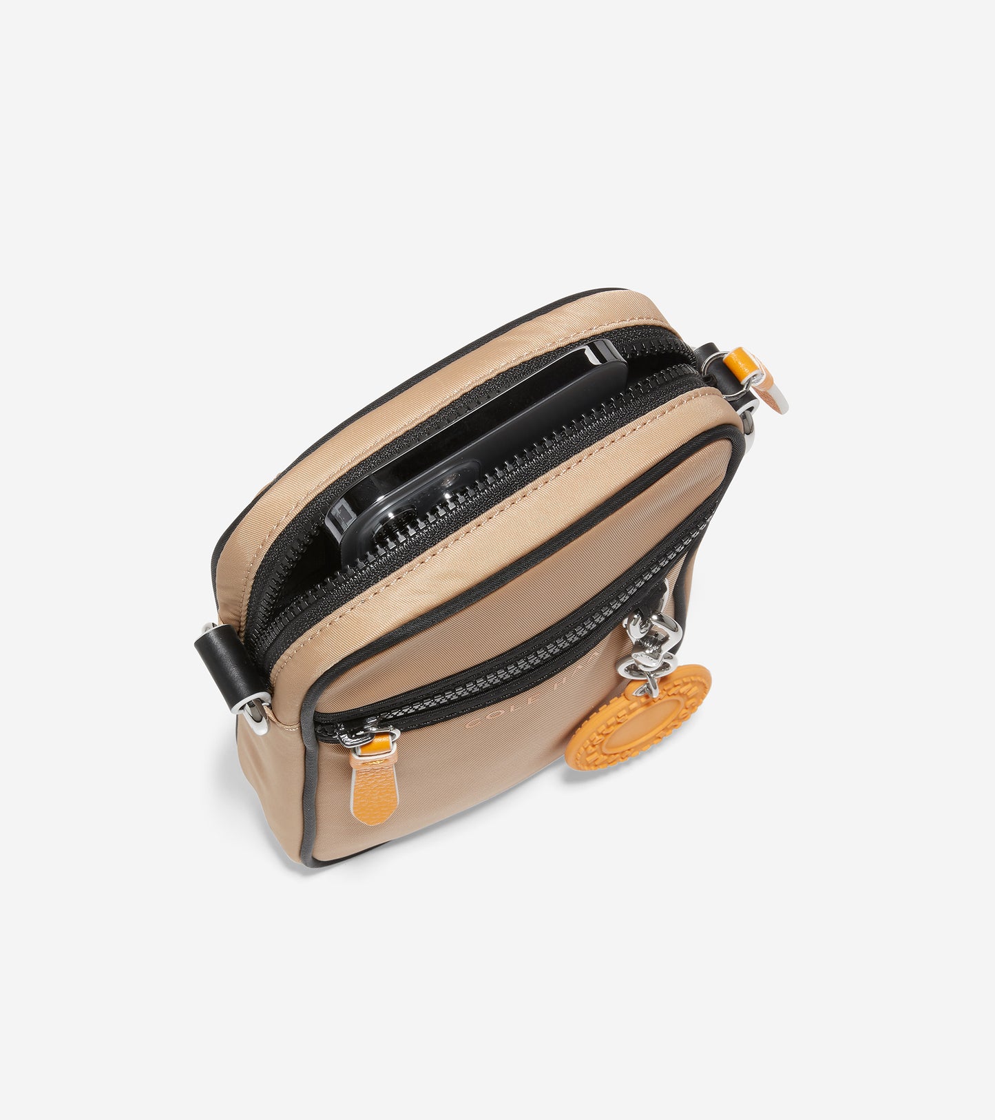 u05595-Nylon Cell Phone Crossbody-Birch Beige