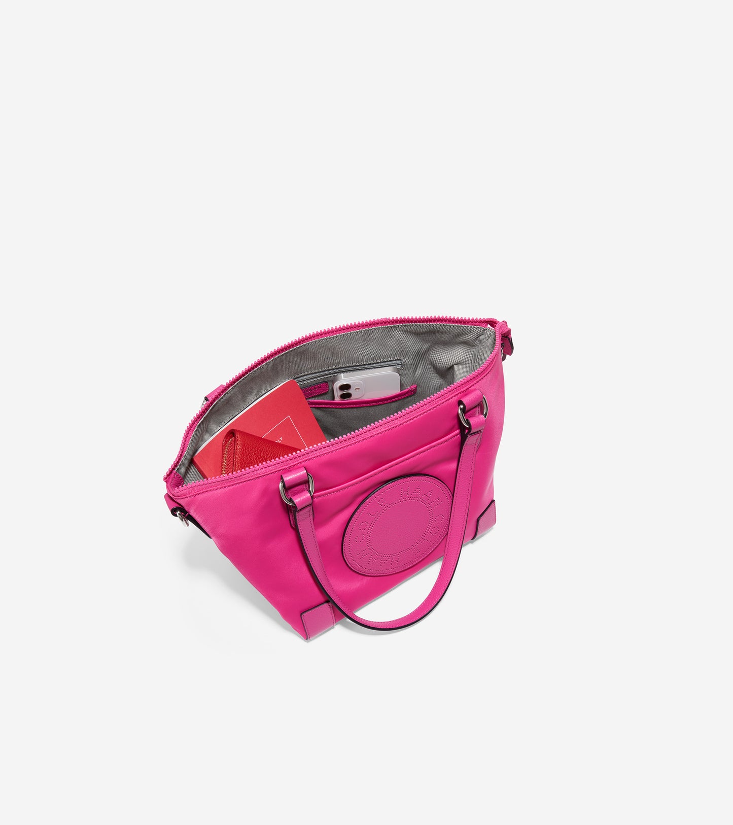 U05742-Small Sport Soft Zip Top Tote-Fuchsia Purple