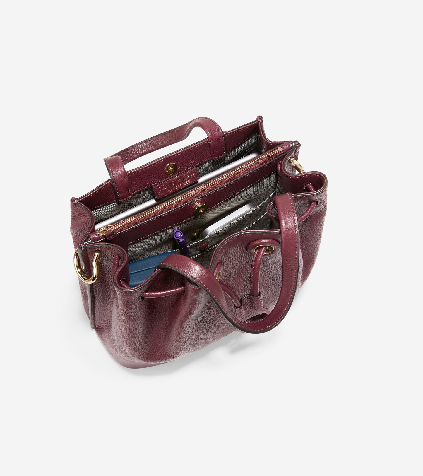 u05778-Grand Ambition Small Bucket Bag-Black Garnet