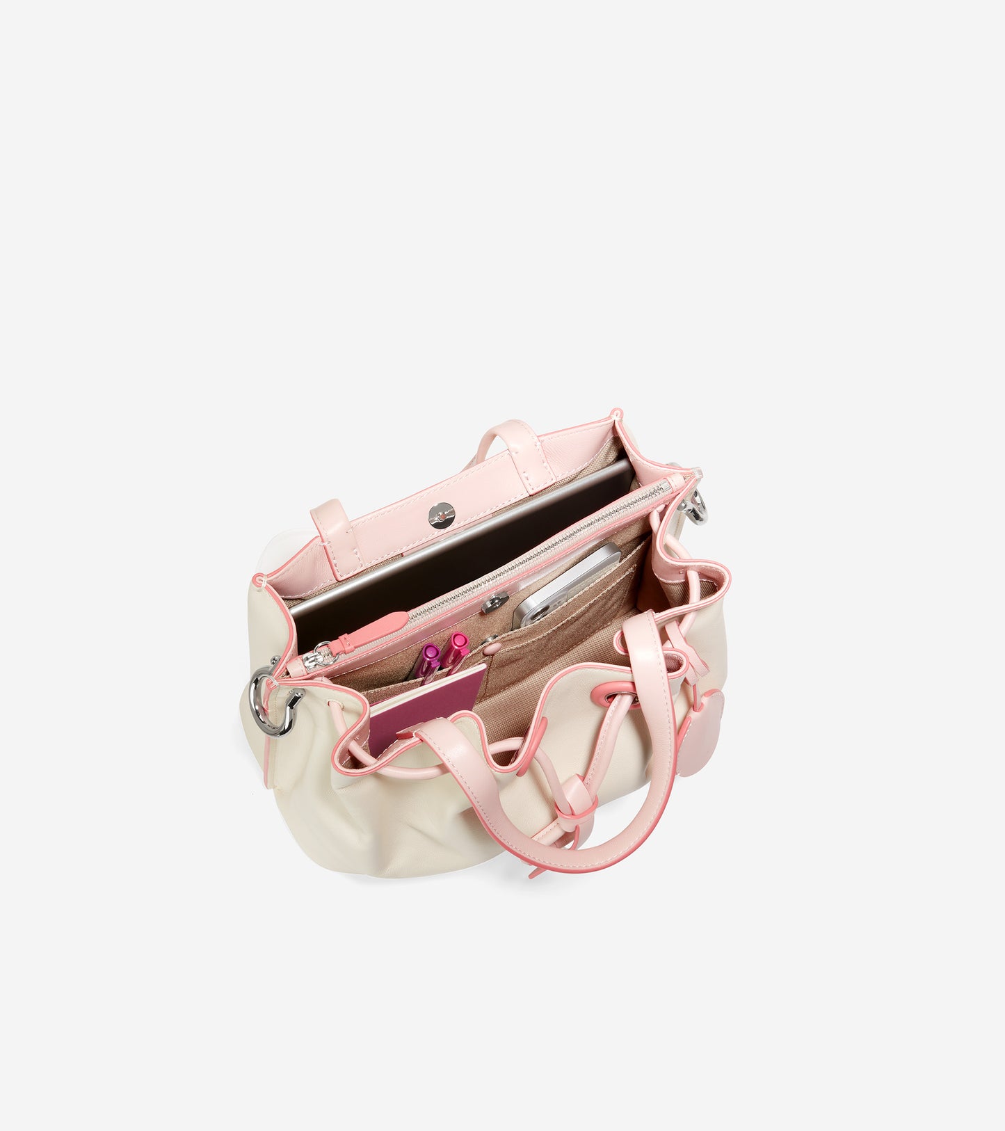 u06172-Grand Ambition Small Bucket Bag-Birch-Peach Whip Colorblock