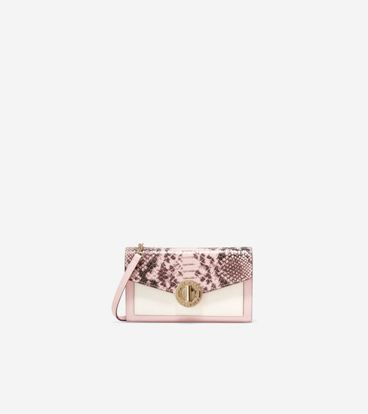 u06236-Turnlock Phone Case with Chain-Snake Print Colorblock