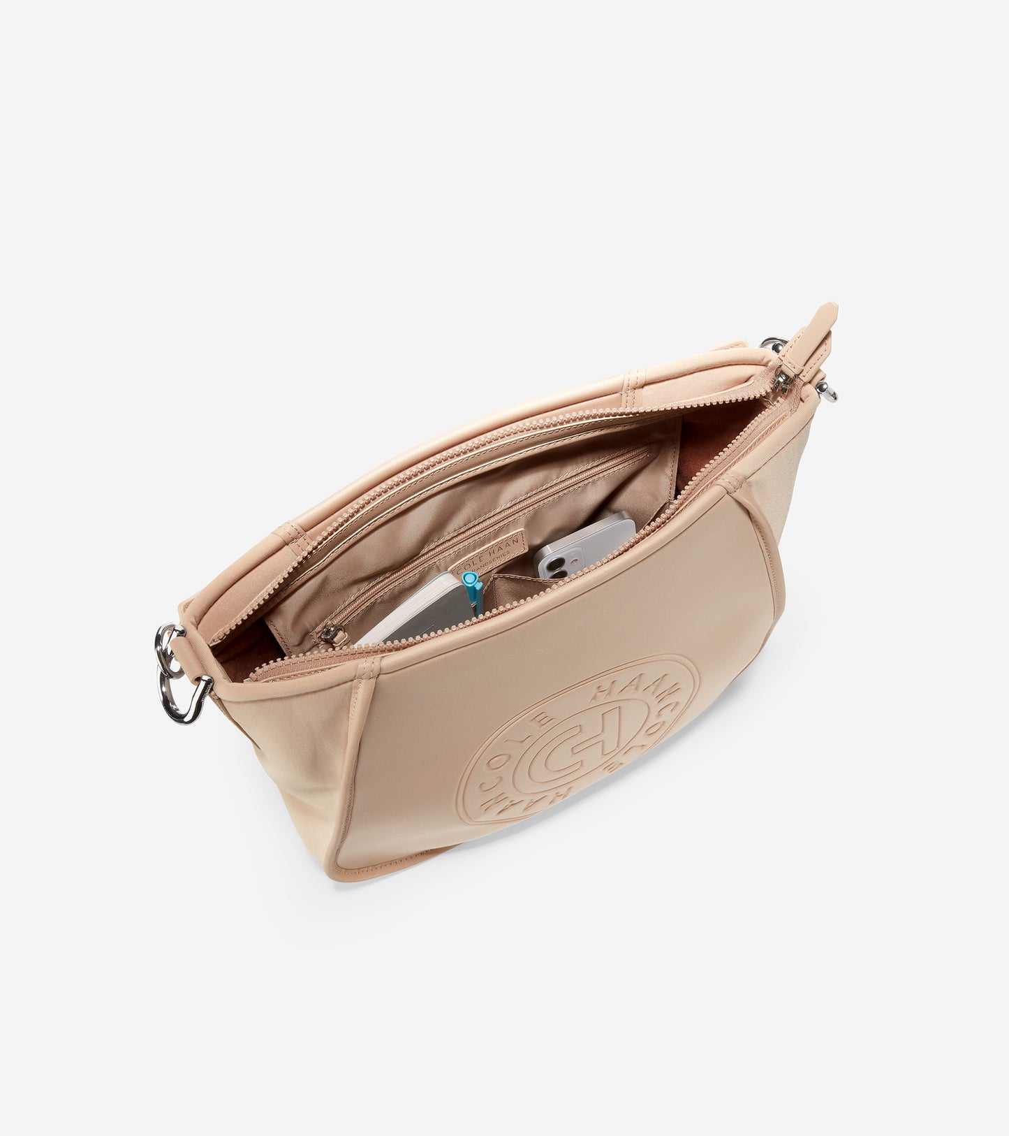 u06263-Neoprene Midsize Crossbody-Sesame