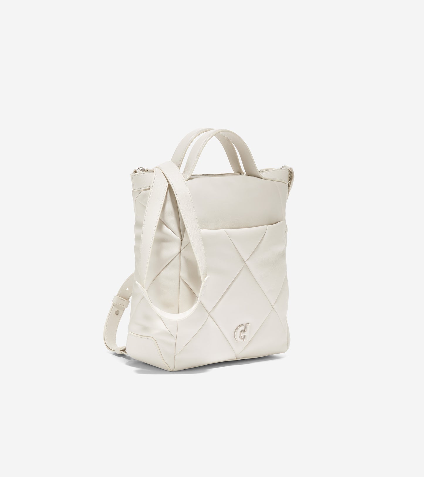 U06271-Grand Ambition Small Convertible Puff Backpack-Silver Birch