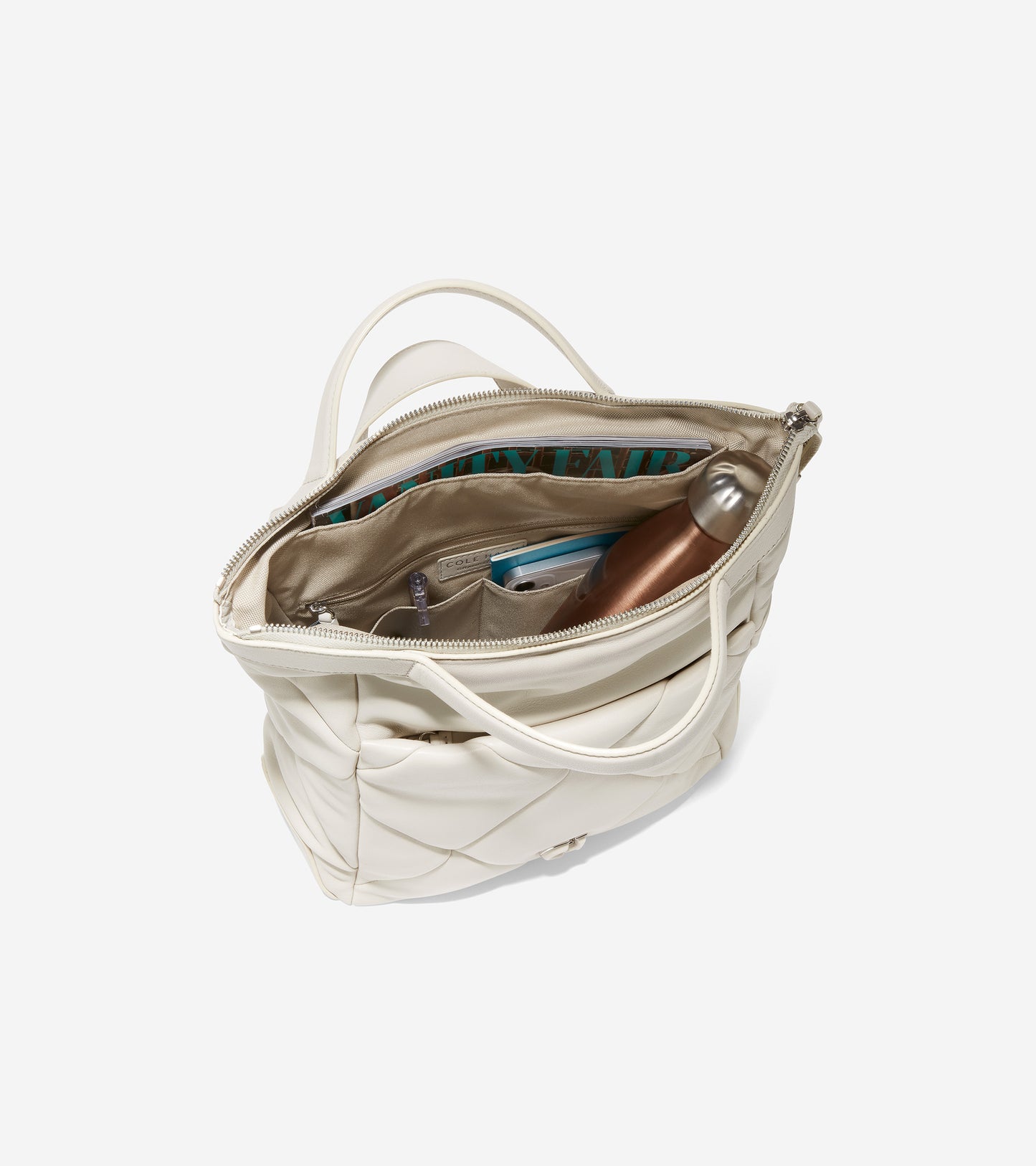 U06271-Grand Ambition Small Convertible Puff Backpack-Silver Birch