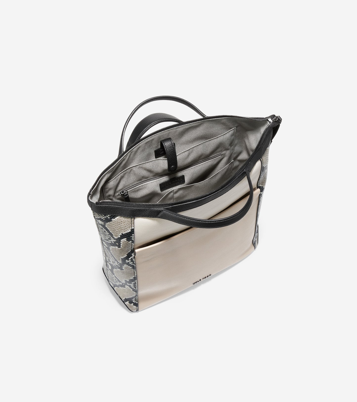 u06279-Grand Ambition Small Convertible Luxe Backpack-Snake Print-Dune-Sesame