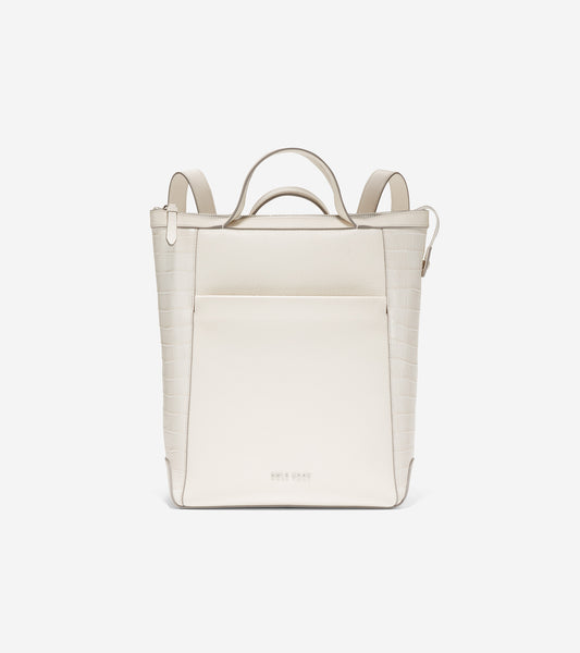 u06290-Grand Ambition Small Convertible Luxe Backpack-Silver Birch Croc Print