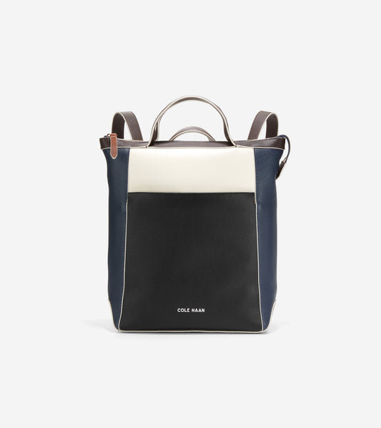 u06291-Grand Ambition Small Convertible Luxe Backpack-Navy Blazer-Ivory-Chocolate