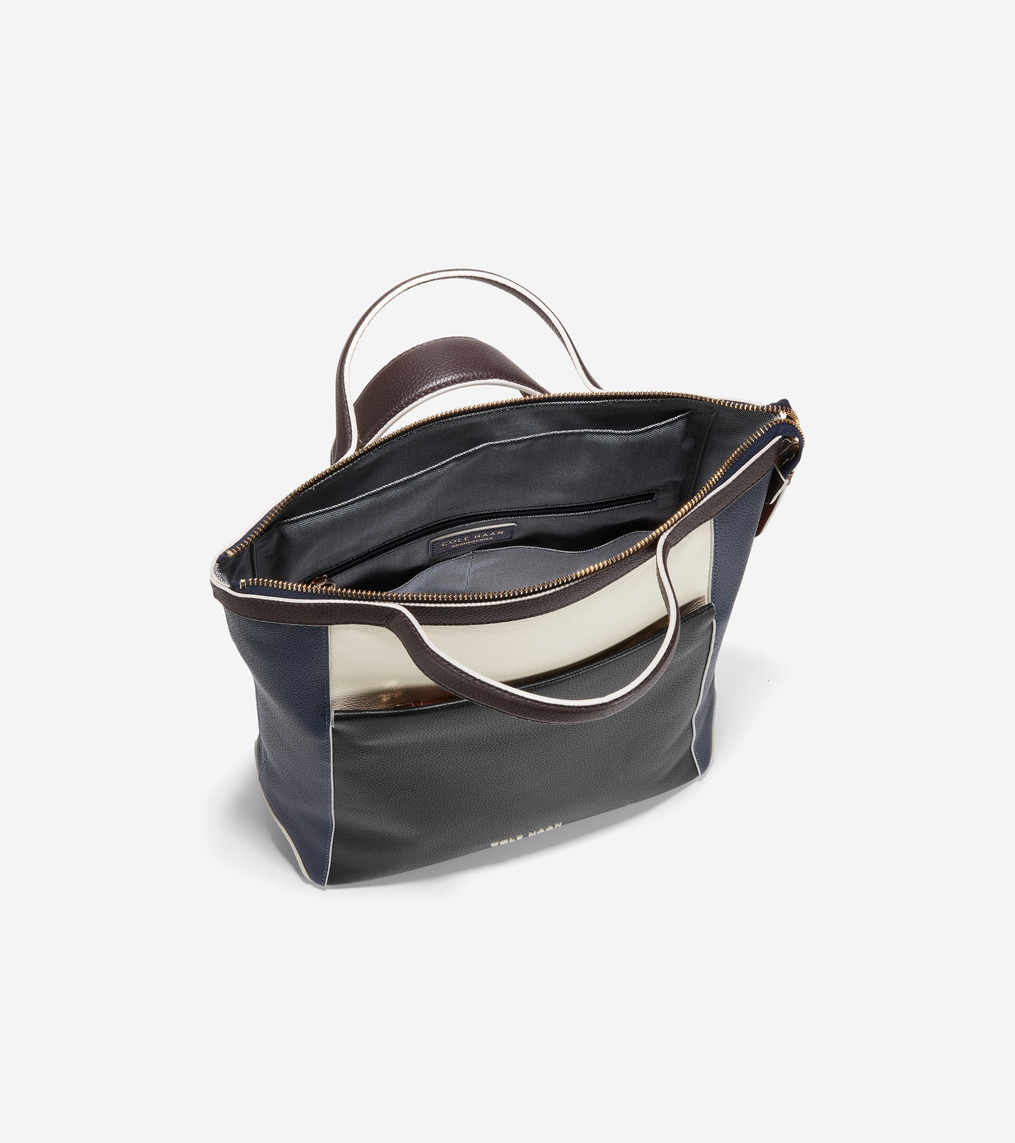 u06291-Grand Ambition Small Convertible Luxe Backpack-Navy Blazer-Ivory-Chocolate