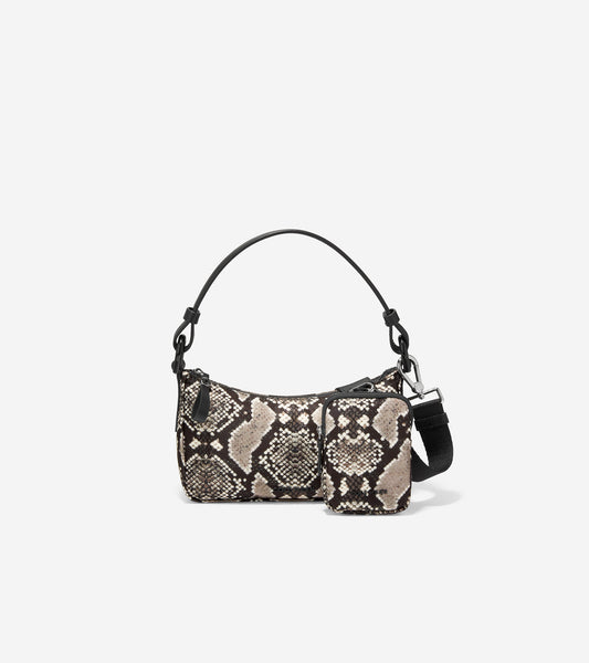 U06310-Nylon Mini Shoulder Bag-Snake Print